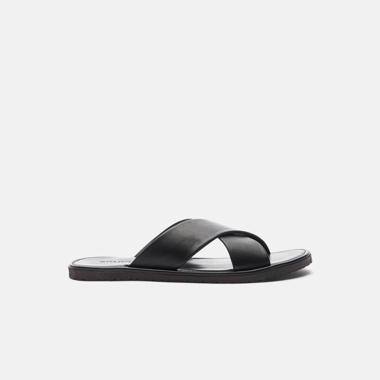 Scarosso Adriano Crossover Sandals In Black Calf
