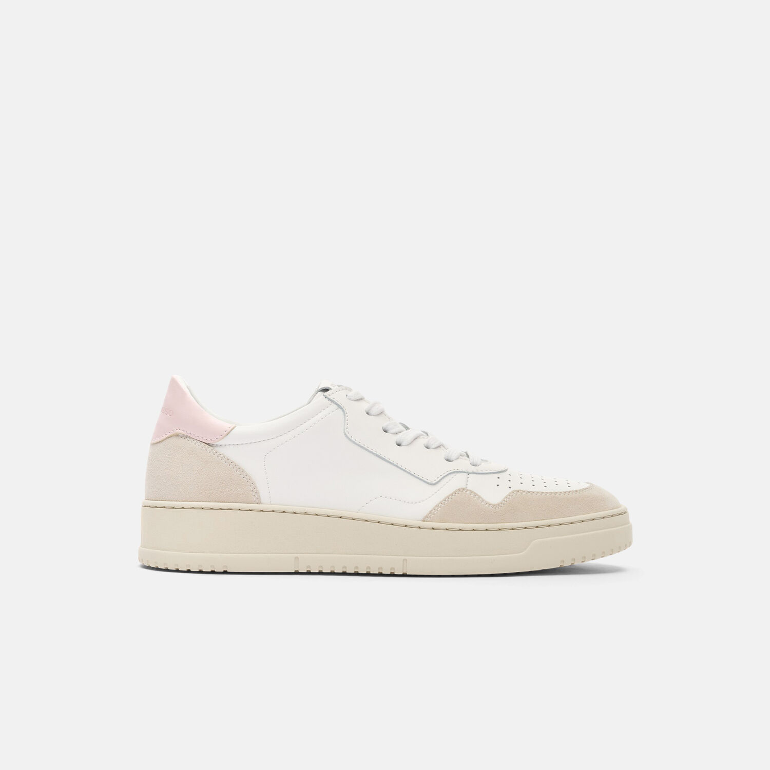 Scarosso Alexia Low-top Leather Sneakers In White/pink - Calf