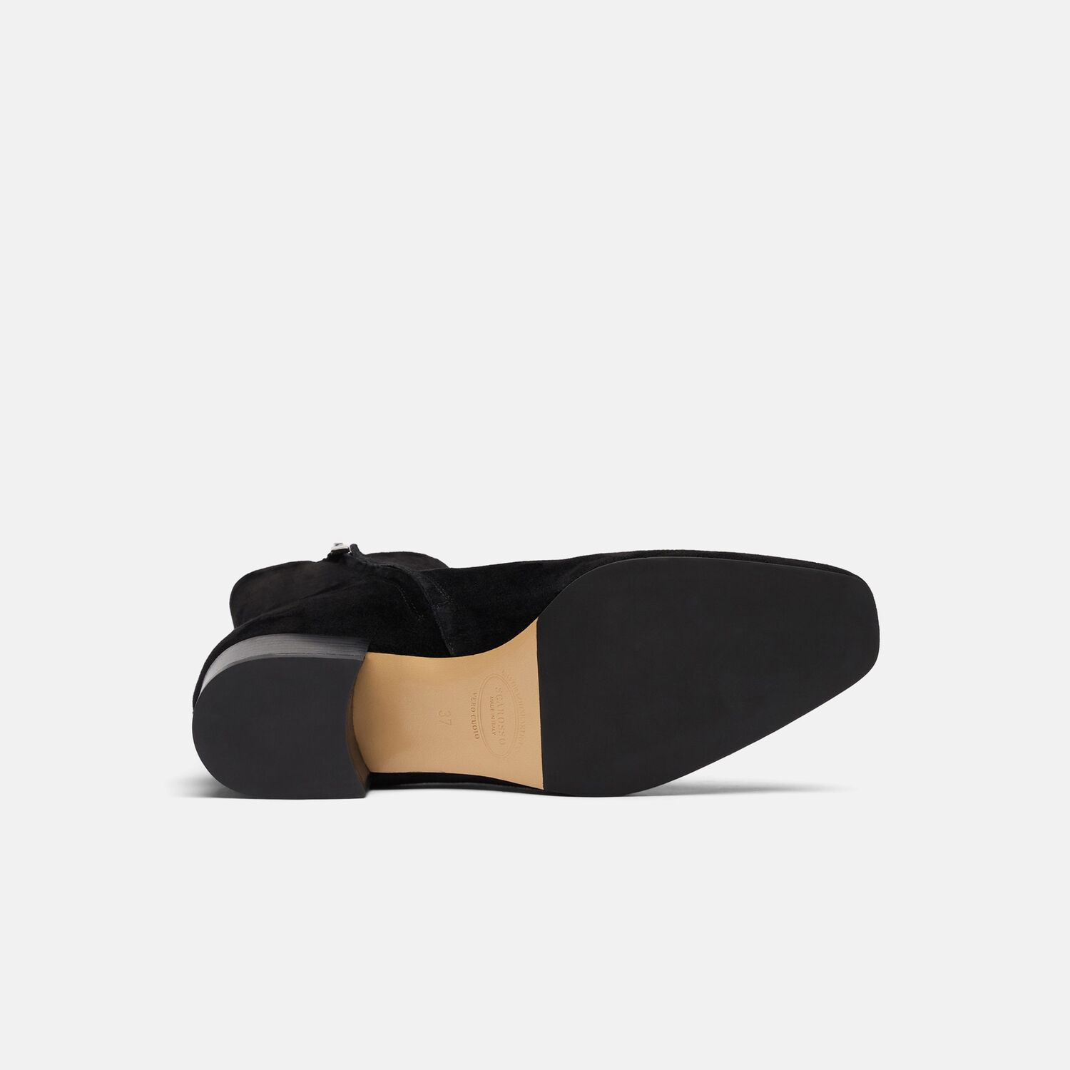 Shop Scarosso Ambra Nera Scamosciata In Black - Suede