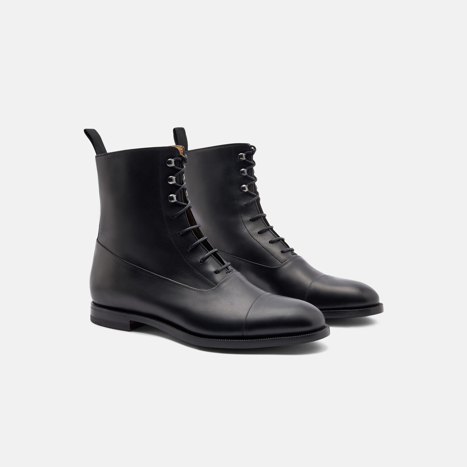 Scarosso Archie Lace-up Boots In Black - Calf