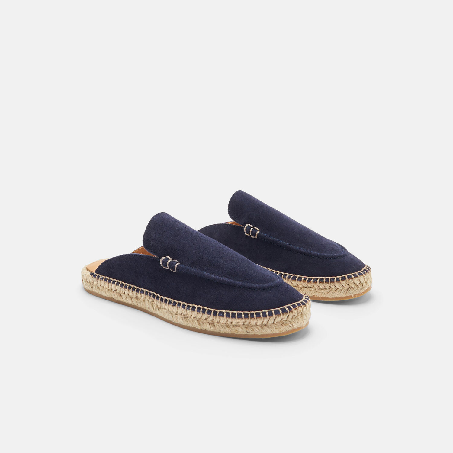 Scarosso Suede Jute-sole Espadrilles In Blue - Suede