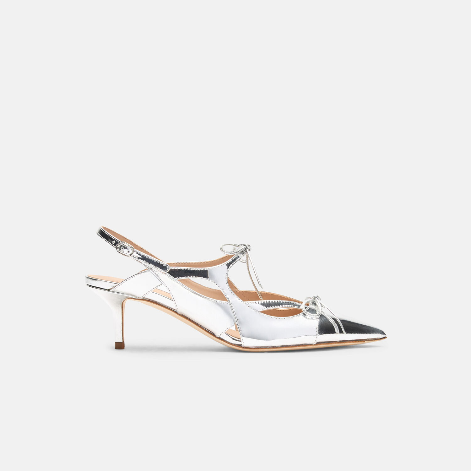 Shop Scarosso Cinderella In Silver - Laminated Calf