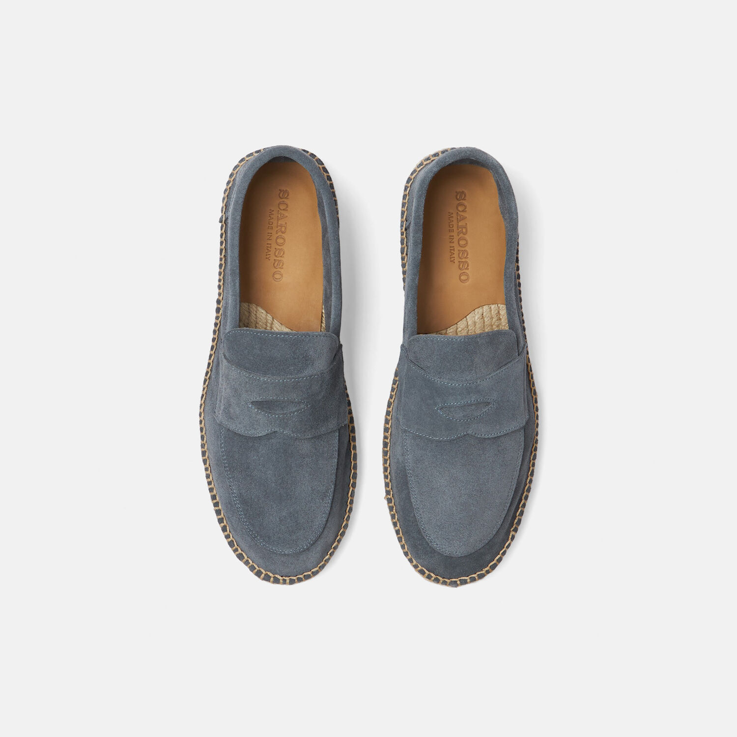 Scarosso Diego Jute Espadrilles In Grey - Suede