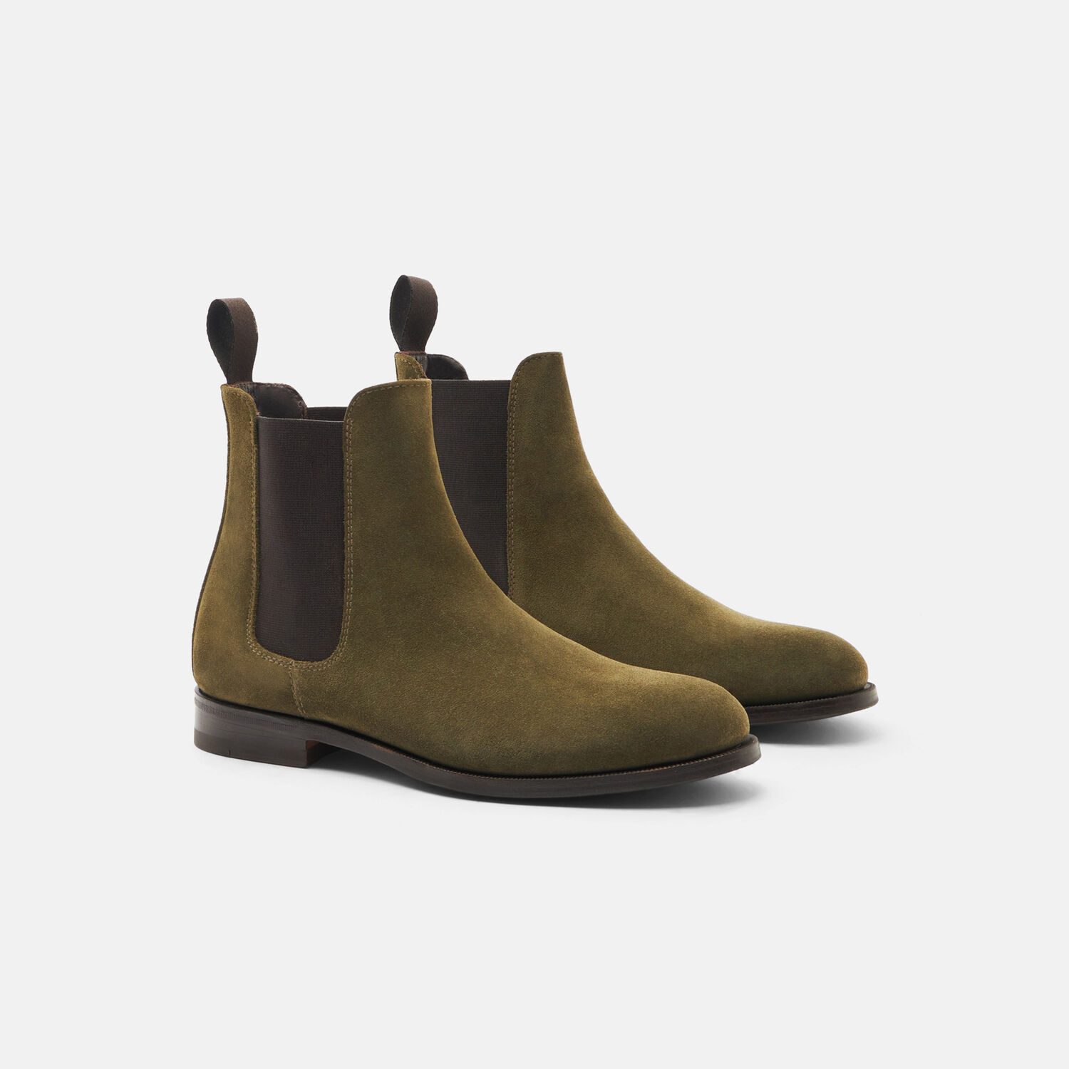 Scarosso Elena Boots In Dark Green Suede