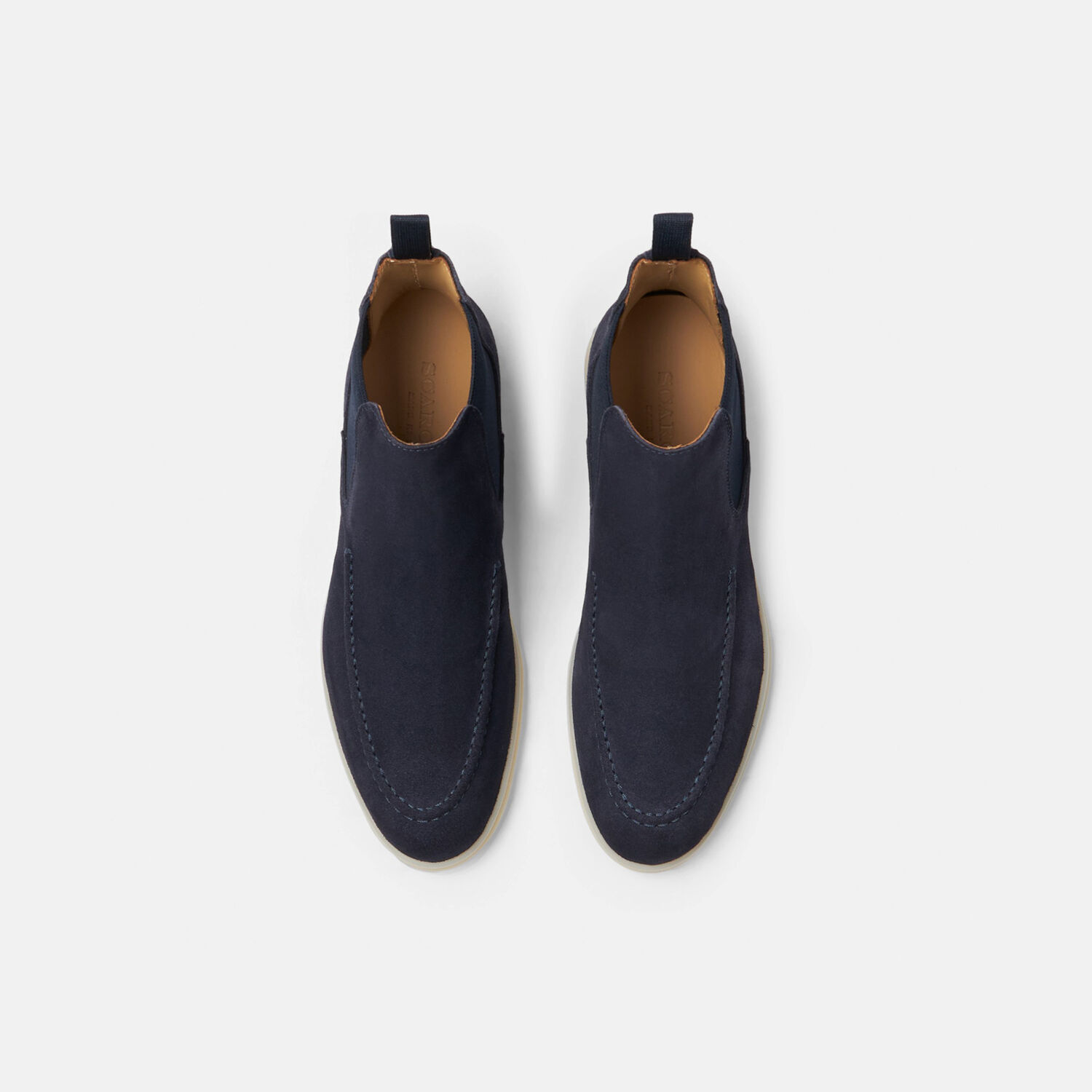 Scarosso Eugenia Suede Chelsea Boots In Blue - Suede Leather