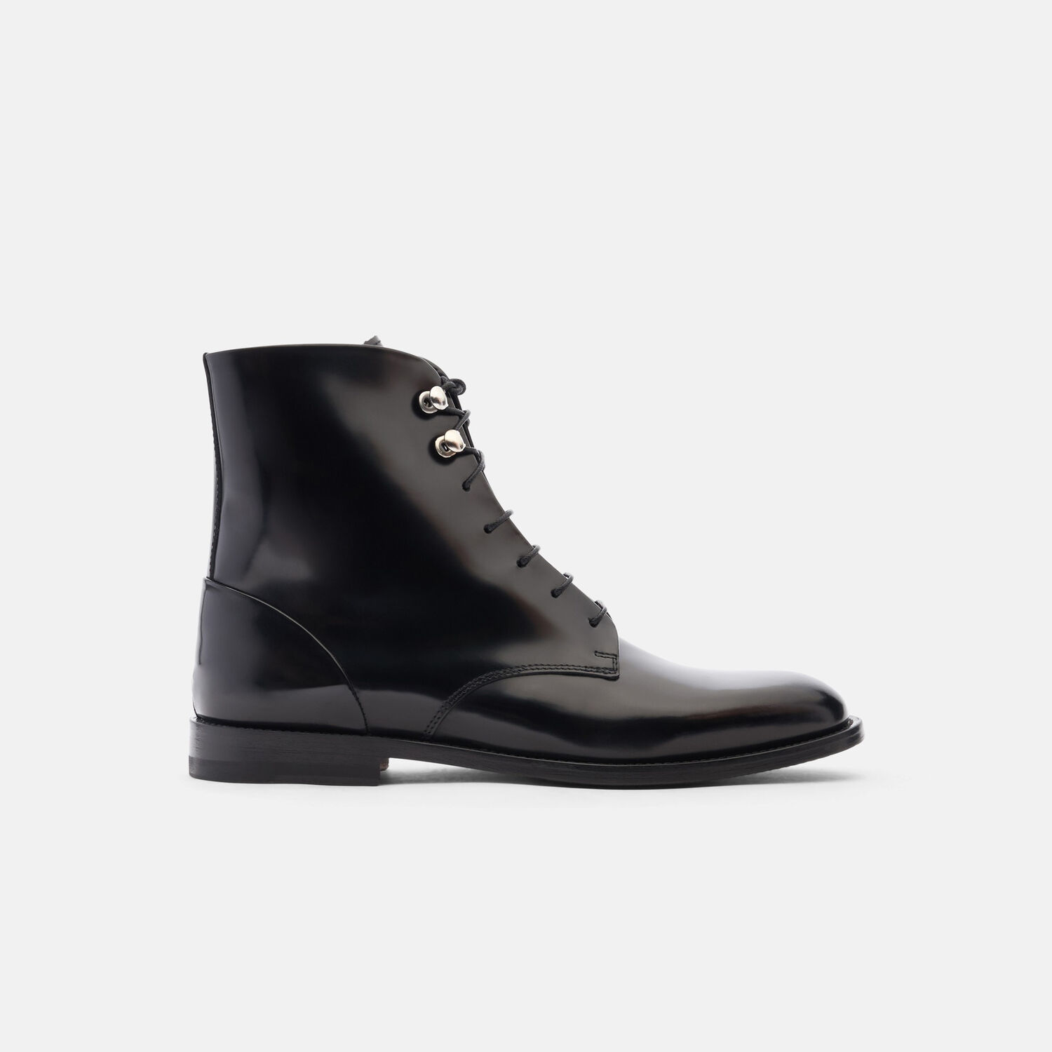 Scarosso Eva Lace-up Boots In Black Calf