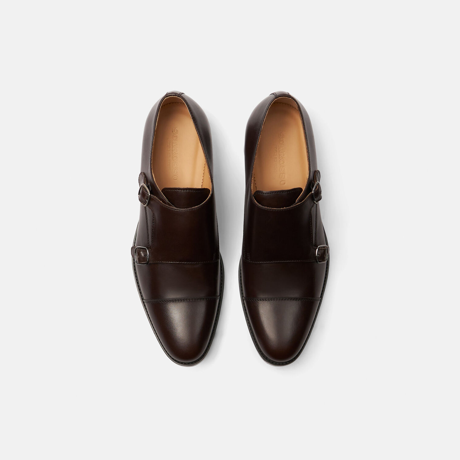 Scarosso Francesco Monk Shoes In Dark Brown Calf