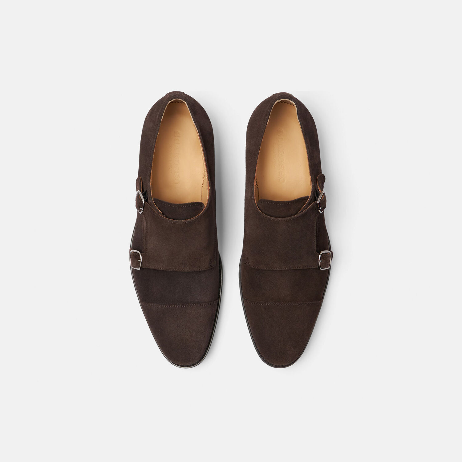 Scarosso Monks Francesco Moro Scamosciato Suede Leather In Dark Brown Suede