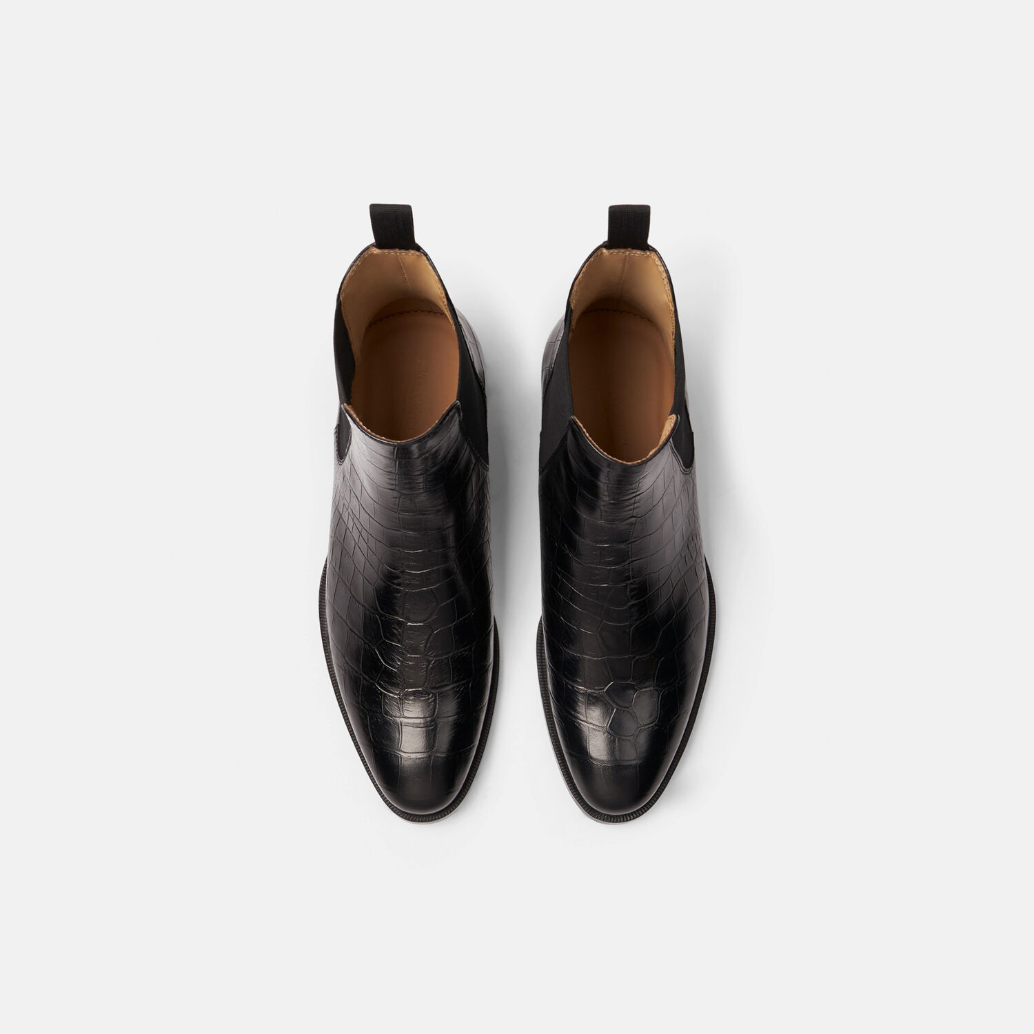 Scarosso Giancarlo Chelsea Boots In Black - Croco-printed Calf