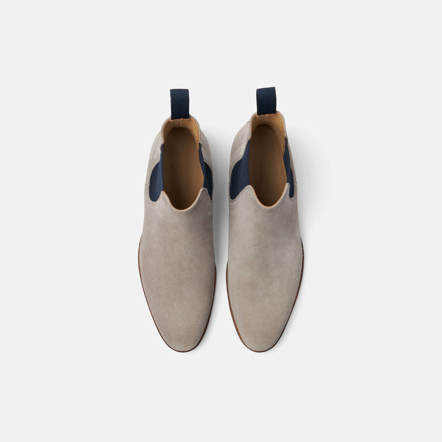 Scarosso Giancarlo Chelsea Boots In Taupe Suede