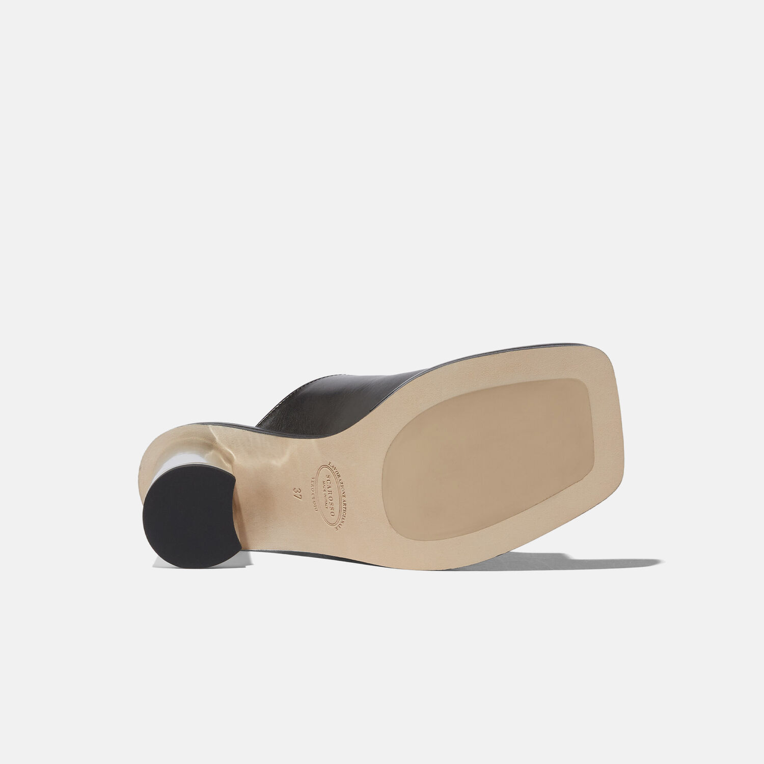 Scarosso Gwen 85mm Leather Mules In Black - Calf Leather