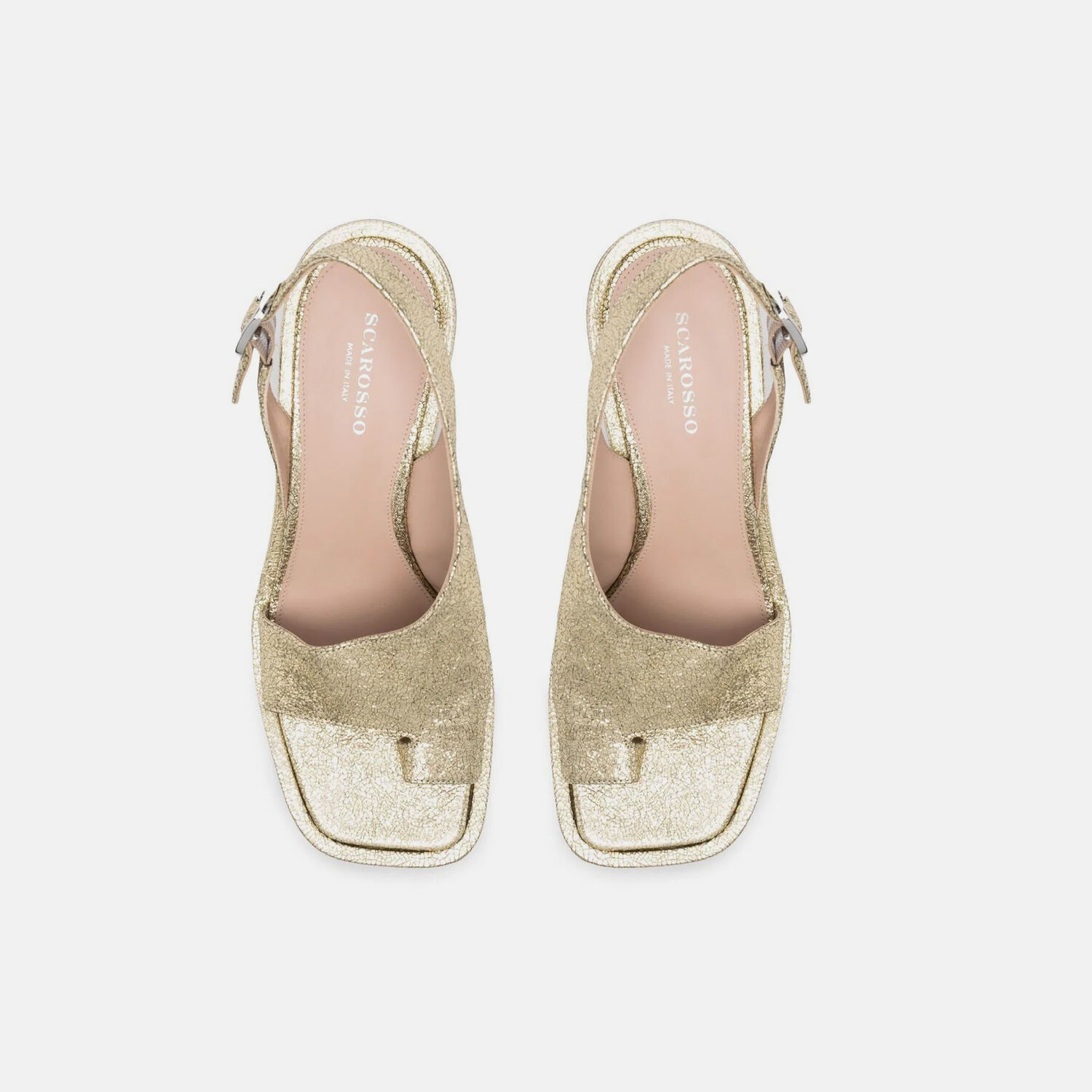 Shop Scarosso Jill Gold In Gold - Calf Leather