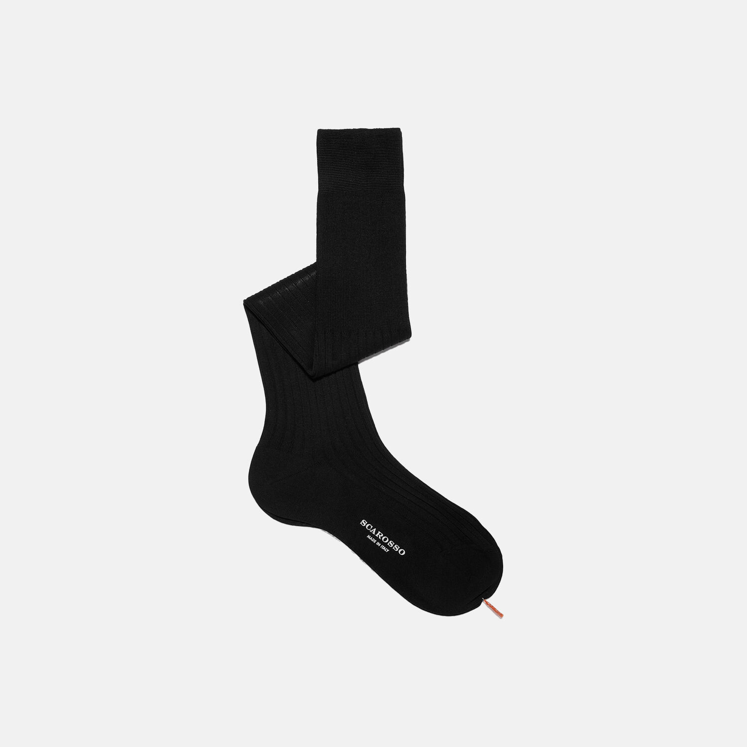 Scarosso Black Cotton Knee Socks In Black - Cotton