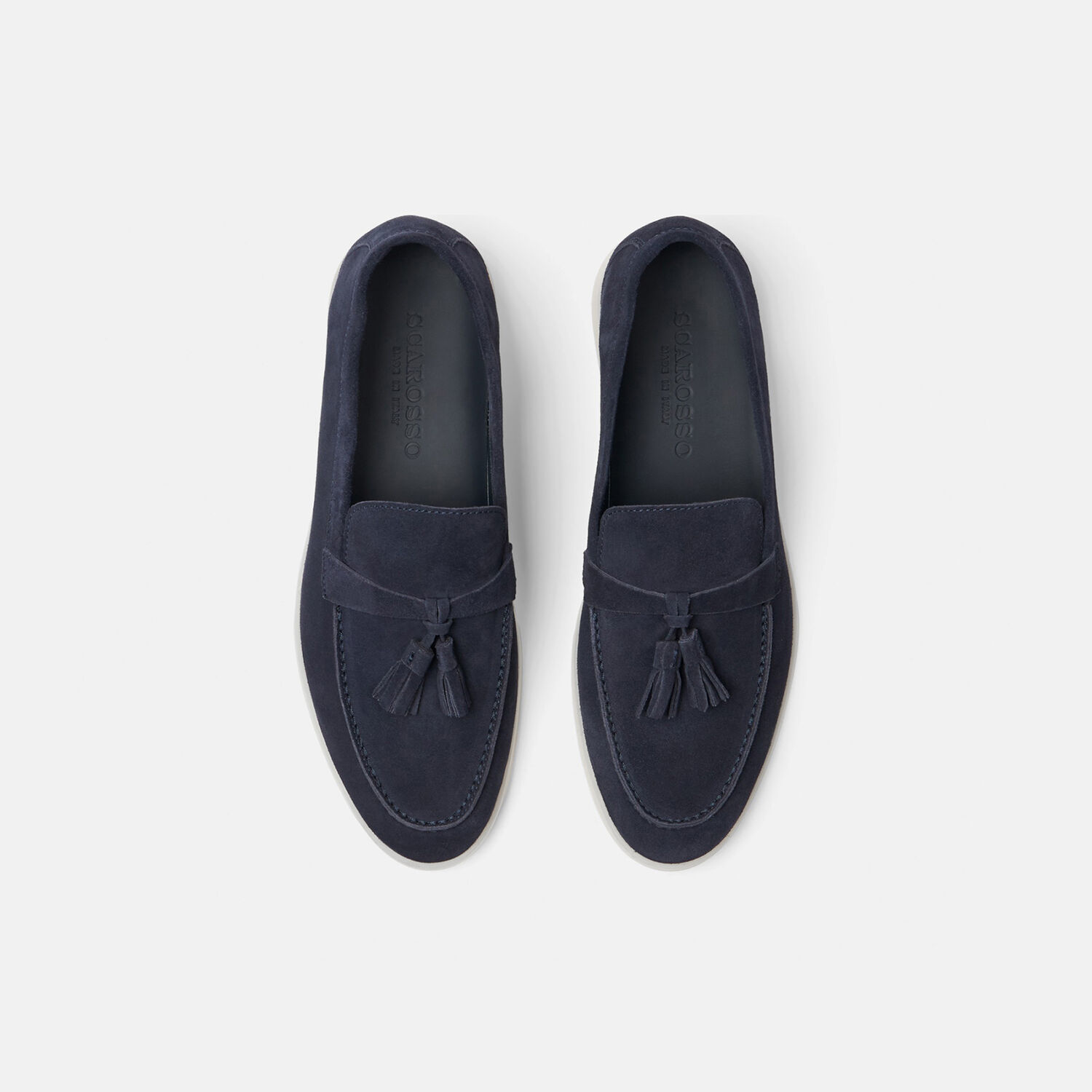 Scarosso Leandra Suede Loafers In Blue - Suede