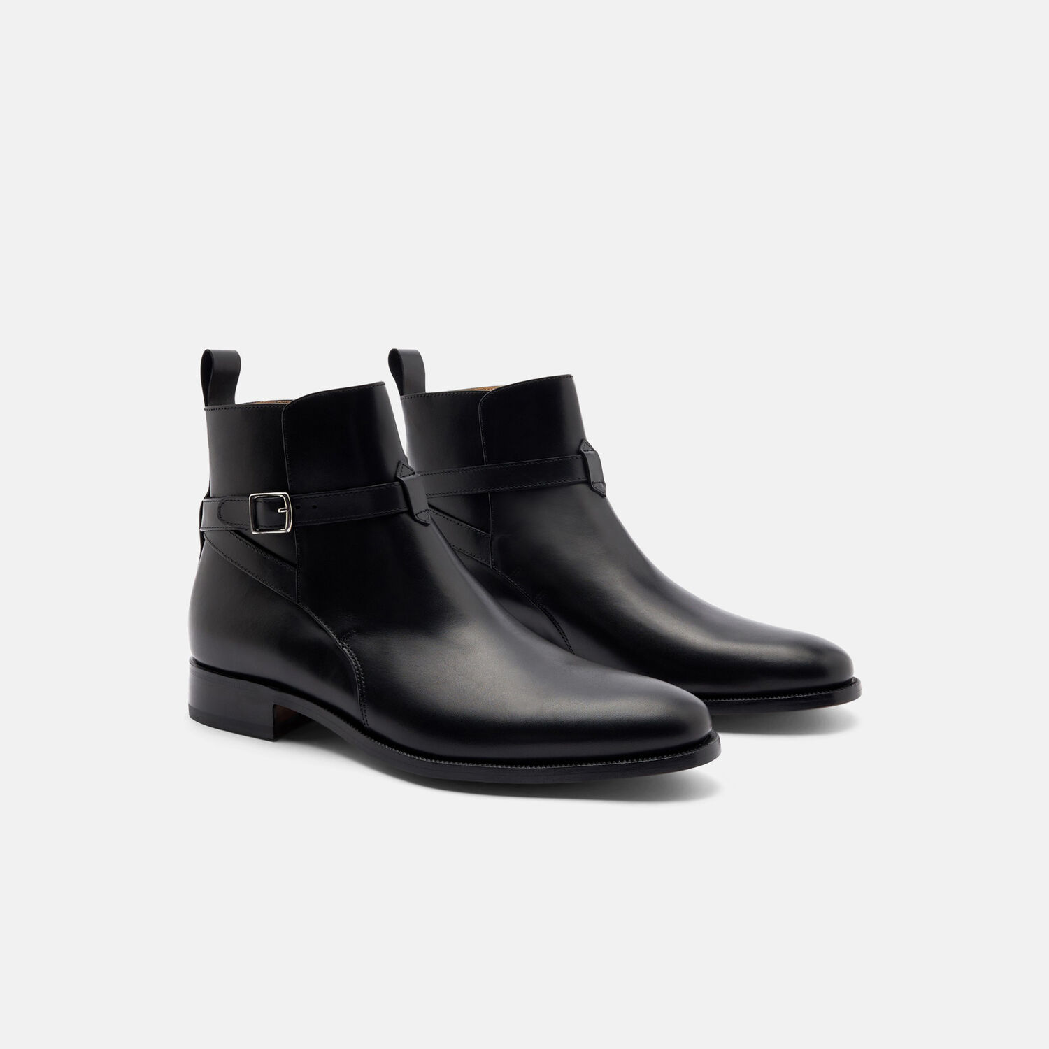 Scarosso Libero Buckled Ankle Boots In Black Calf