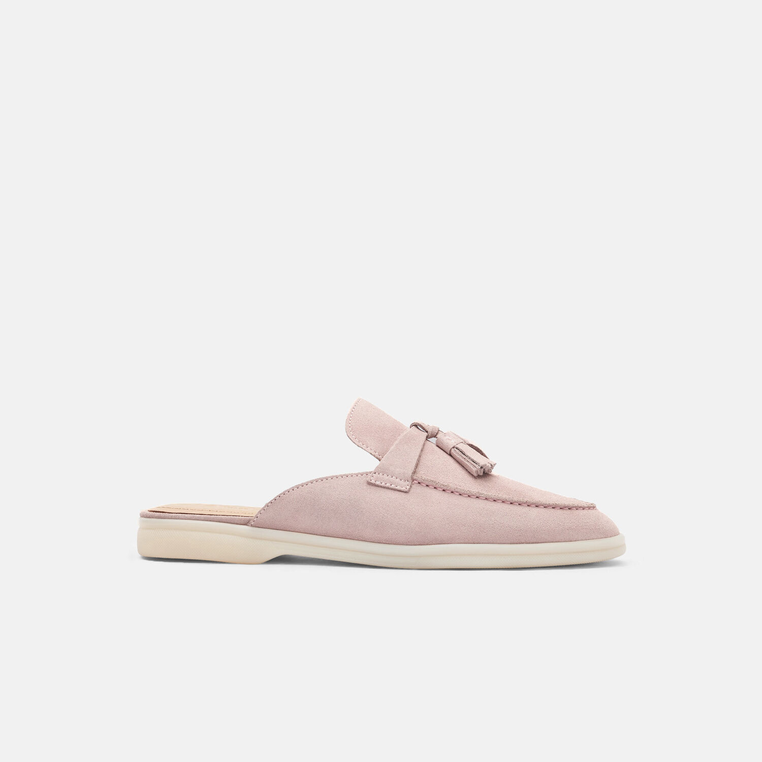 Scarosso Lucrezia Tassel Suede Mules In Pink - Suede