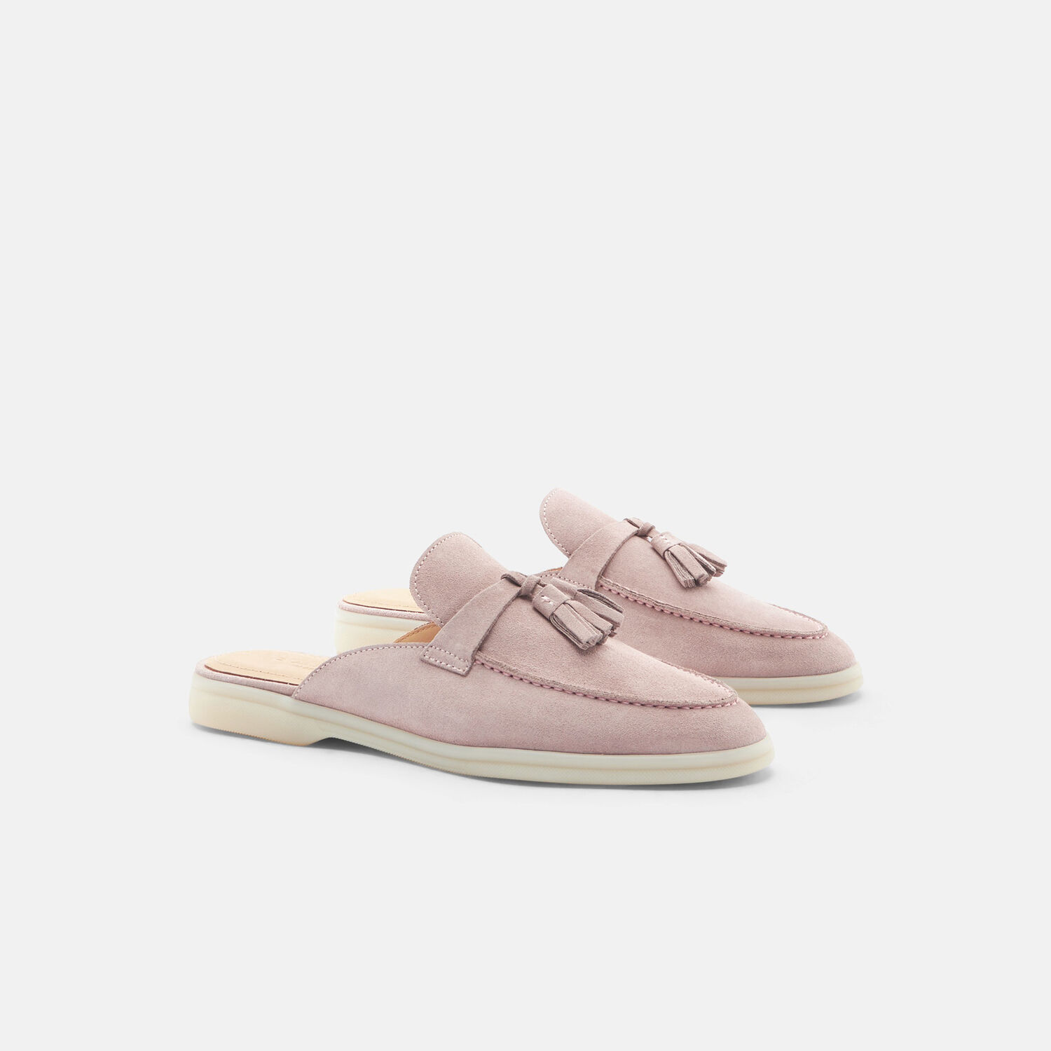 Scarosso Lucrezia Tassel Suede Mules In Pink - Suede