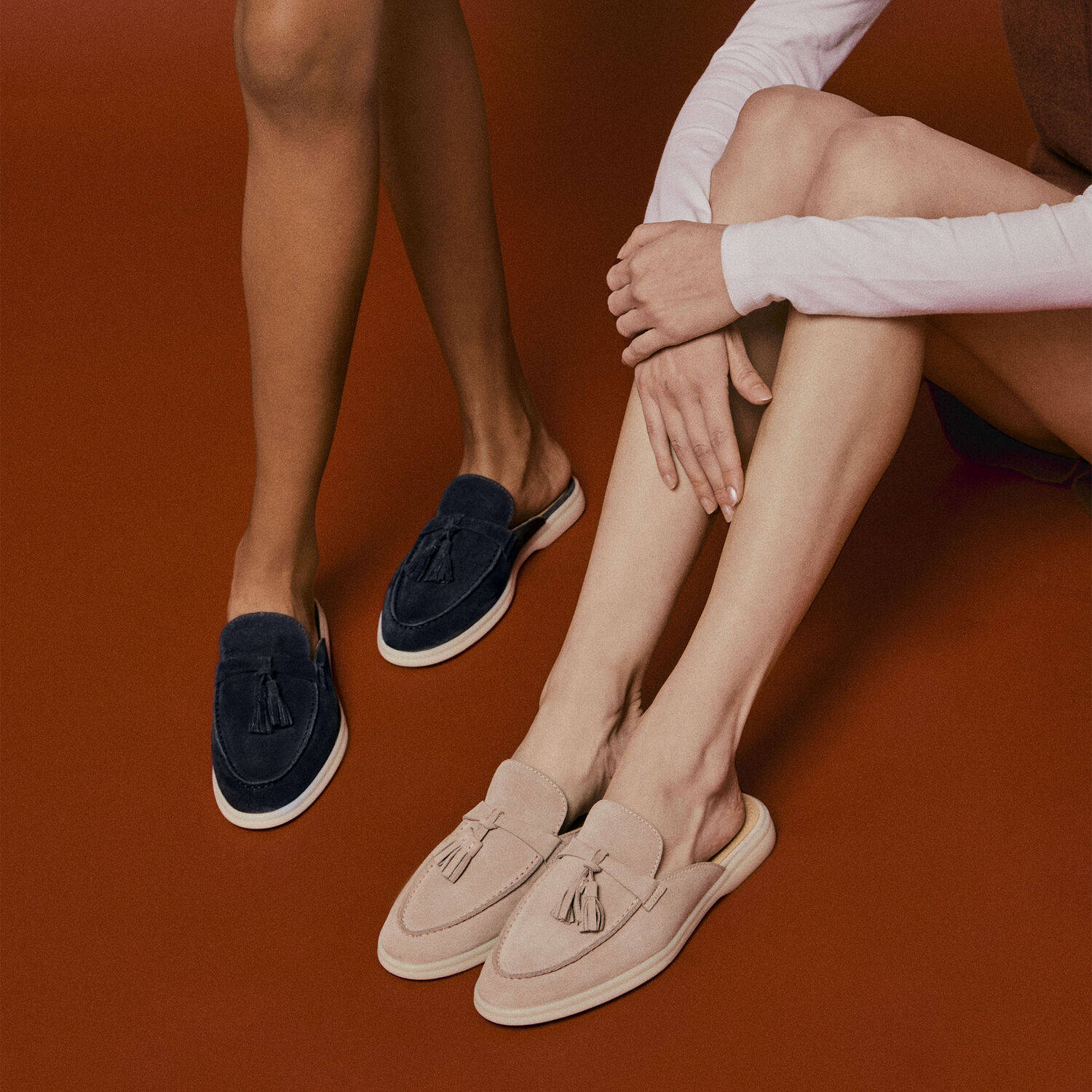 Scarosso Lucrezia Tassel Suede Mules In Pink - Suede