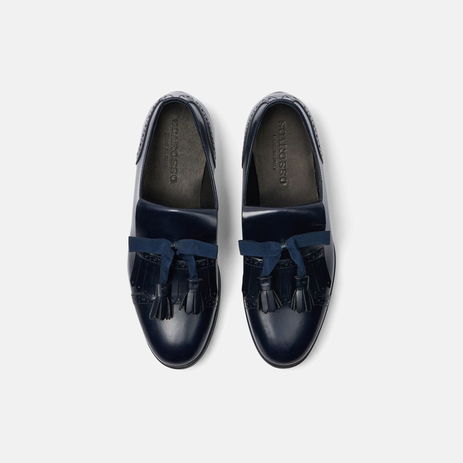 Scarosso Lucy Monk Shoes In Blue Calf Leather