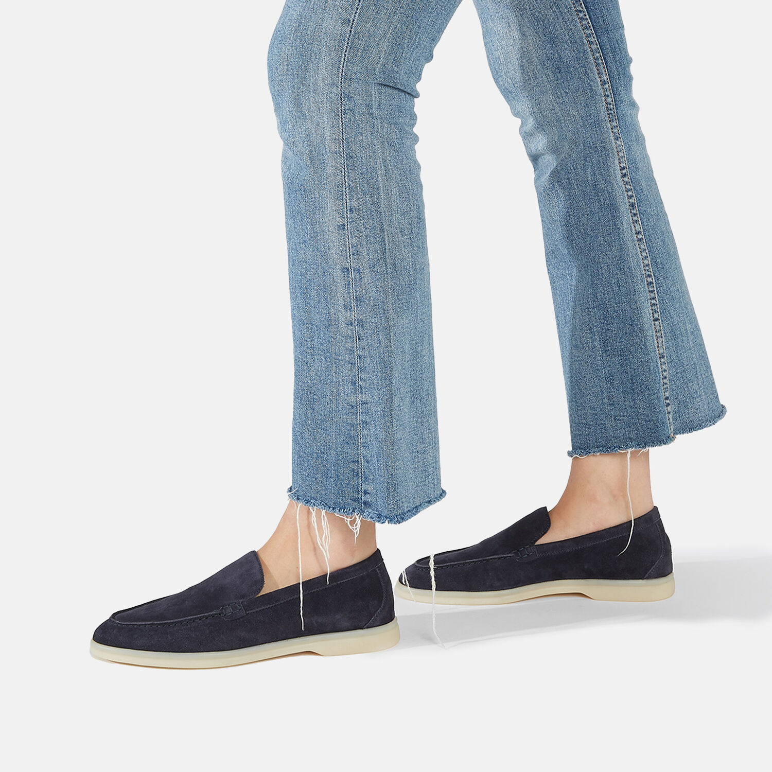 Scarosso Ludovica Suede Loafers In Blue - Suede