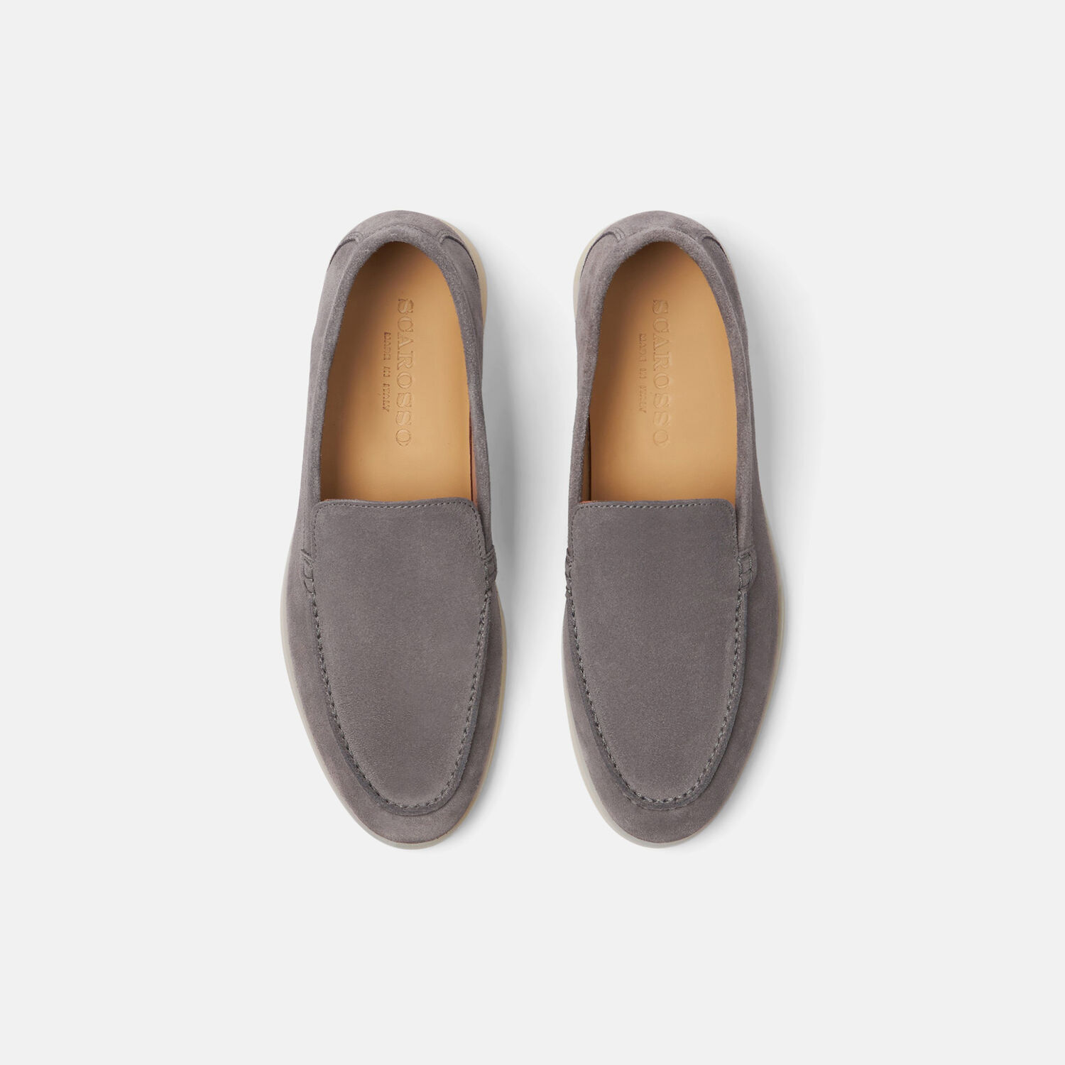 Scarosso Ludovica Suede Loafers In Grey - Suede Leather