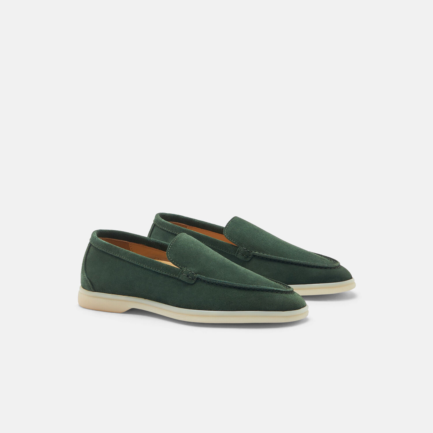 Scarosso Ludovica Suede Loafers In Green - Suede Leather