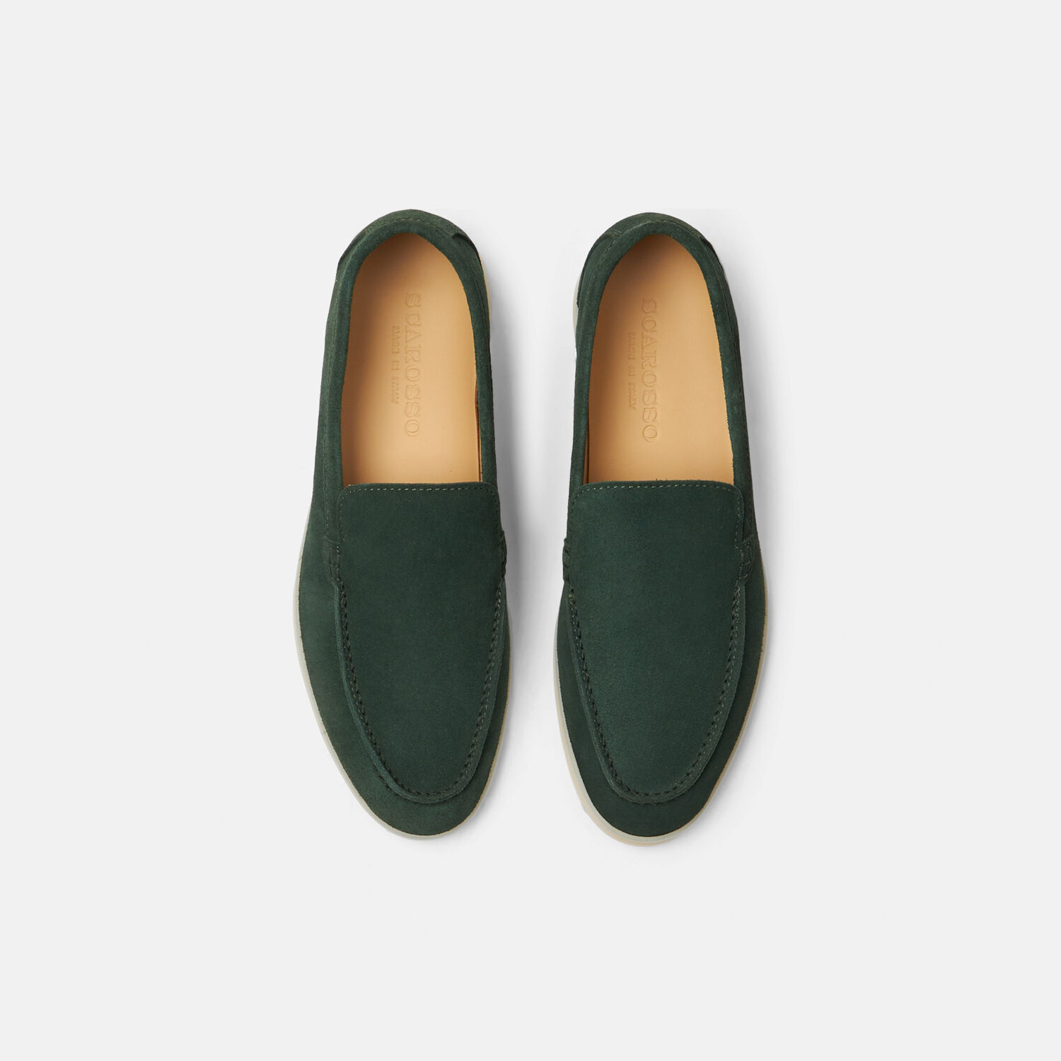Scarosso Ludovica Suede Loafers In Green - Suede Leather