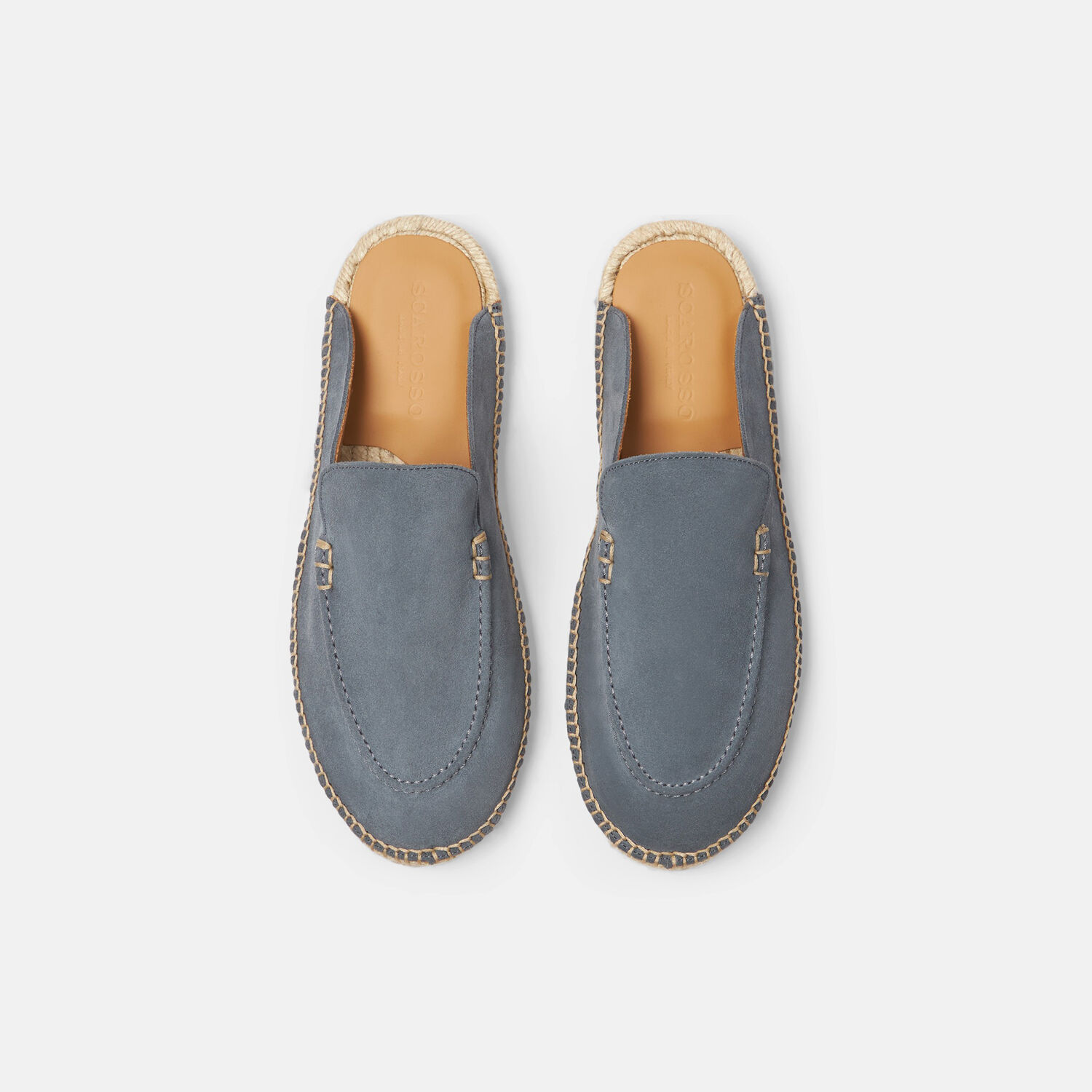 Scarosso Suede Jute-sole Espadrilles In Grey - Suede