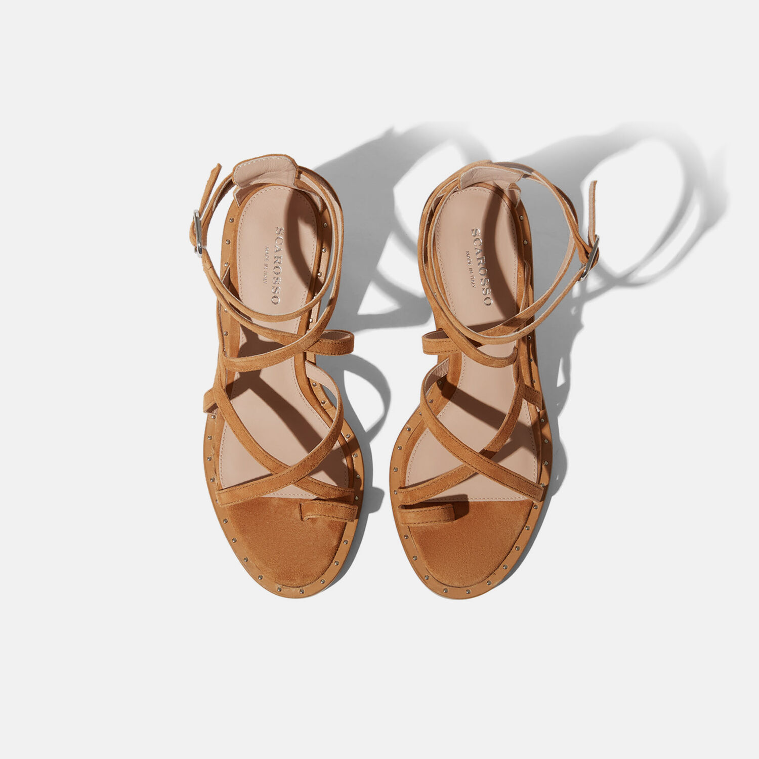 Shop Scarosso Patty Tan Suede In Tan - Suede Leather
