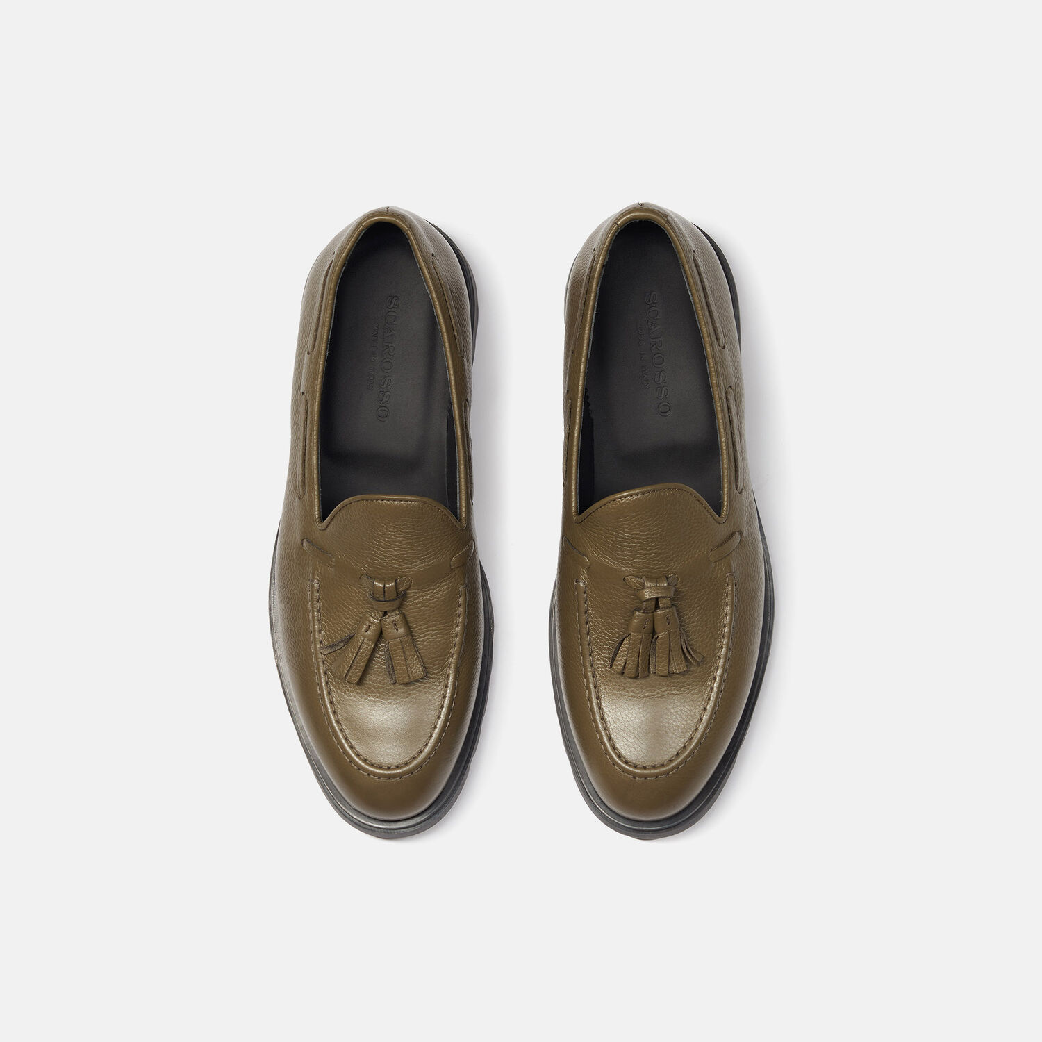 Scarosso Raffaello Olive Grain In Olive Grain- Calf