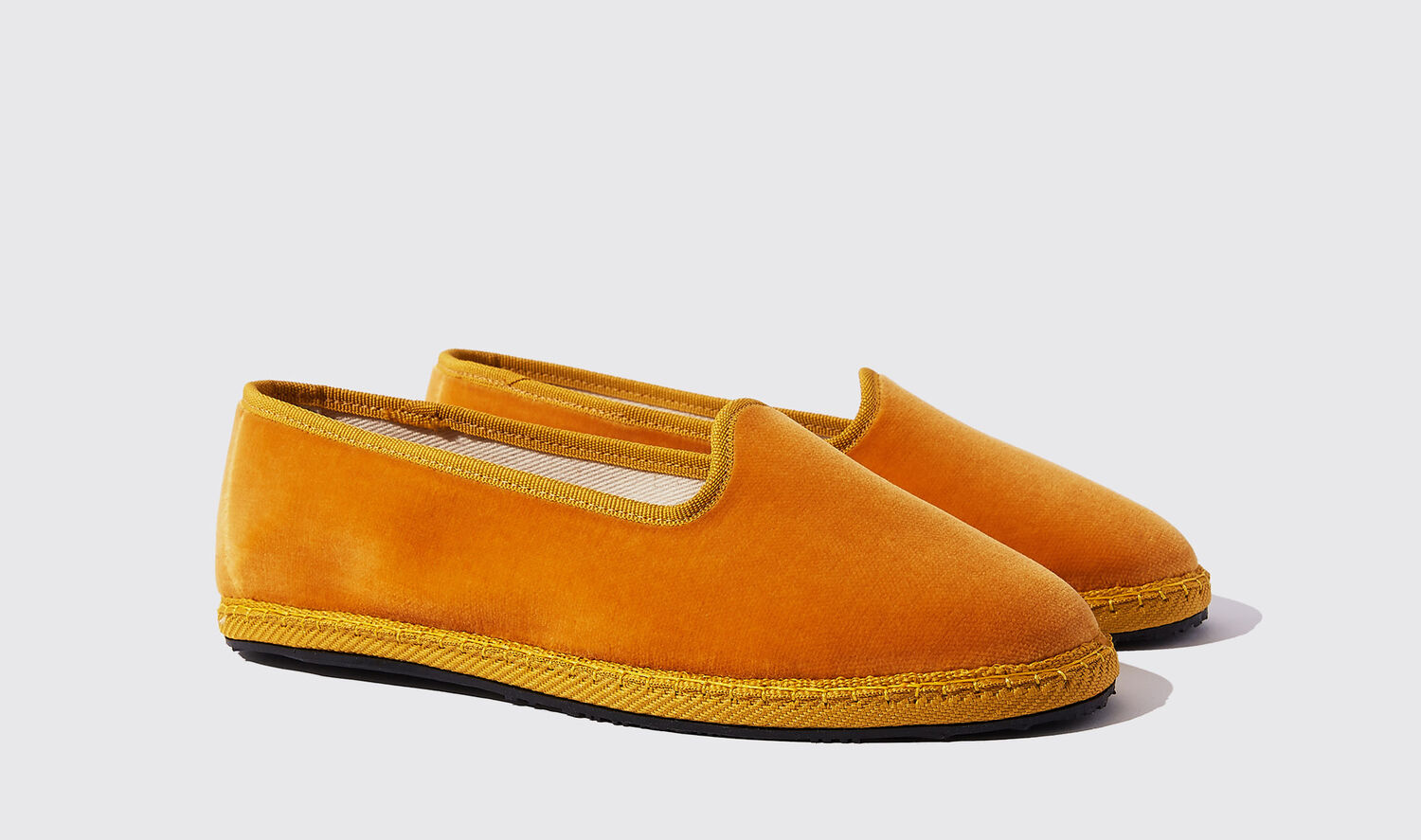 Shop Scarosso Valentina Ocra Velluto - Woman Loafers & Flats Yellow In Yellow - Velvet
