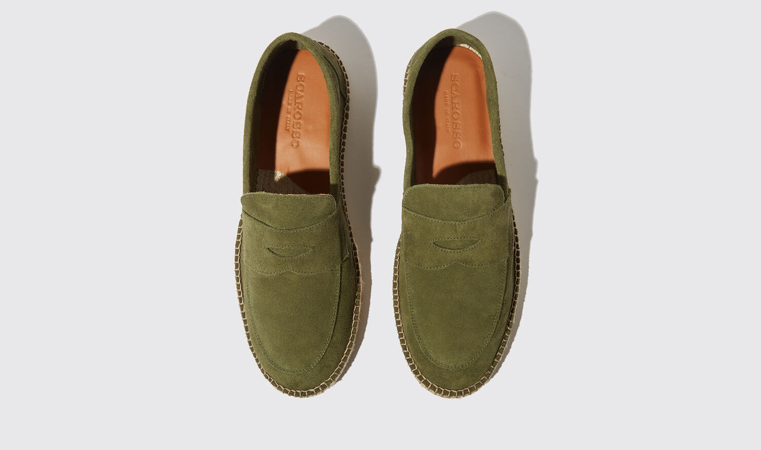 Shop Scarosso Diego Green Suede - Man Espadrilles Green In Green - Suede Leather
