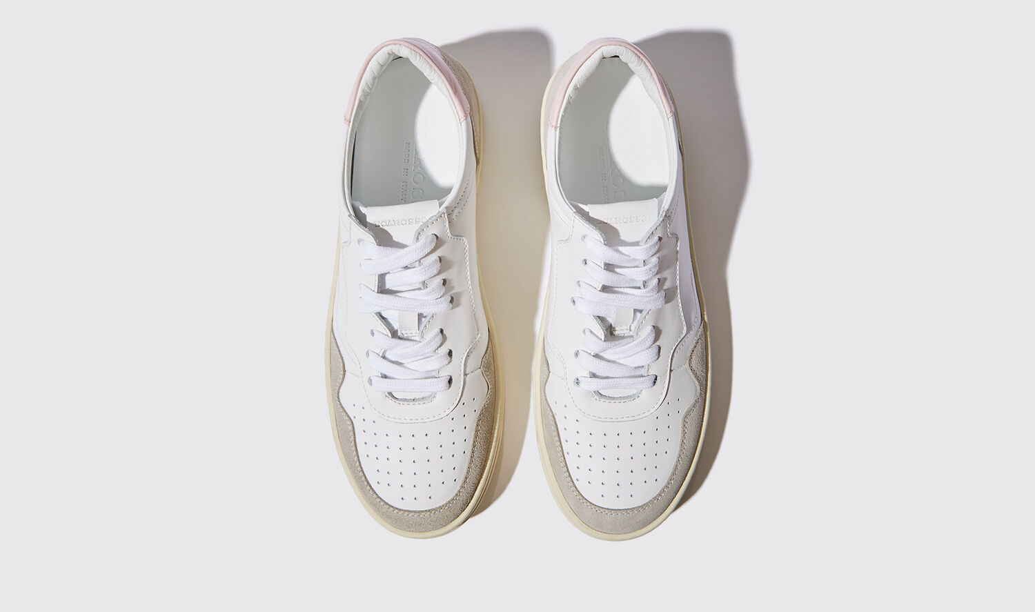 Shop Scarosso Alexia Pink Edit - Woman Sneakers White/pink In White/pink - Calf