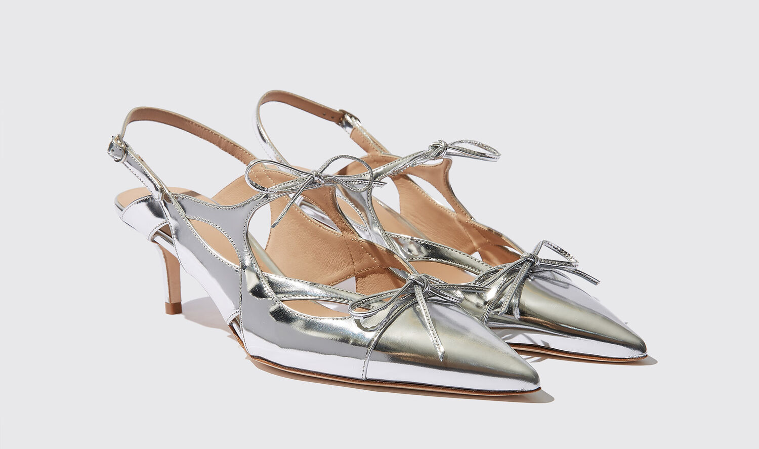 Shop Scarosso Cinderella - Woman High Heels Silver In Silver - Laminated Calf