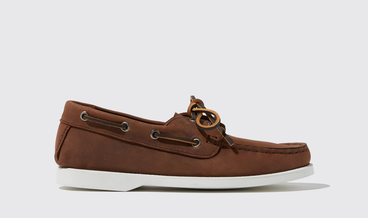 Scarosso Oprah Boat Shoes In Brown - Nubuck Leather