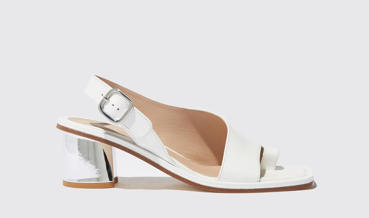 Shop Scarosso Jill White - Woman Sandals White In White - Calf Leather