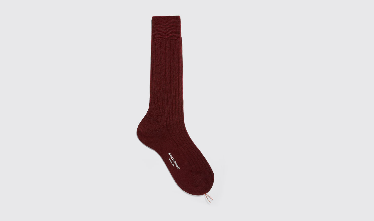 Scarosso Socks Burgundy Wool Calf Socks Merino Wool In Burgundy - Wool