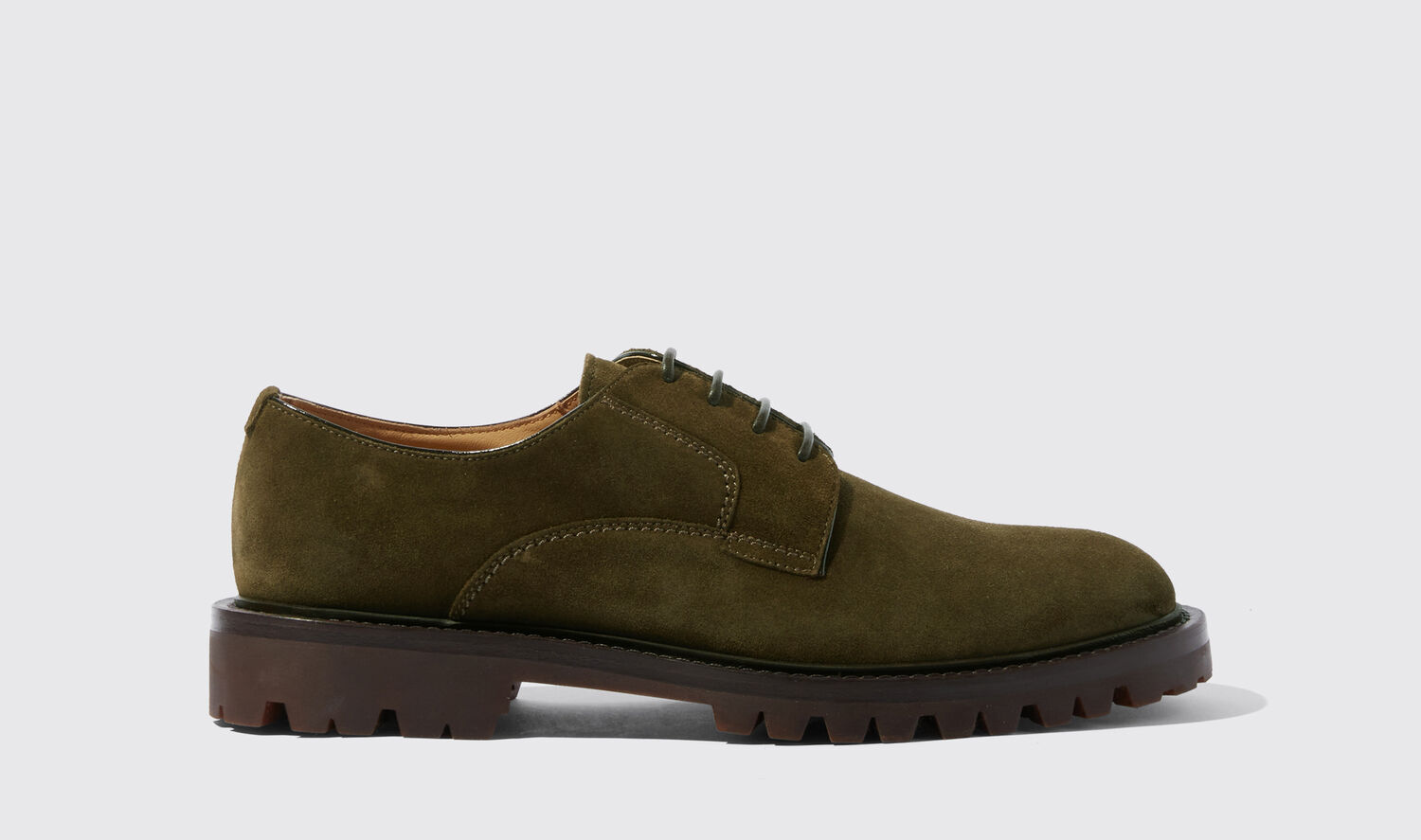 Scarosso Wooster Iii Suede Derby Shoes In Green - Suede