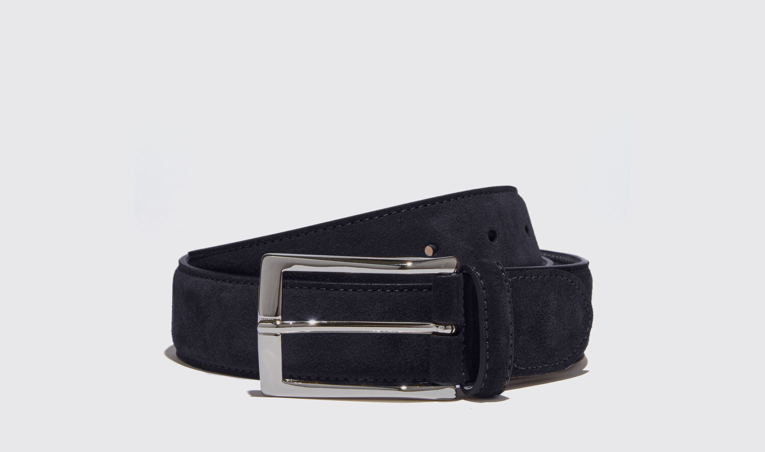 Scarosso Belts Cintura Blu Classica Suede Leather In Blue Suede