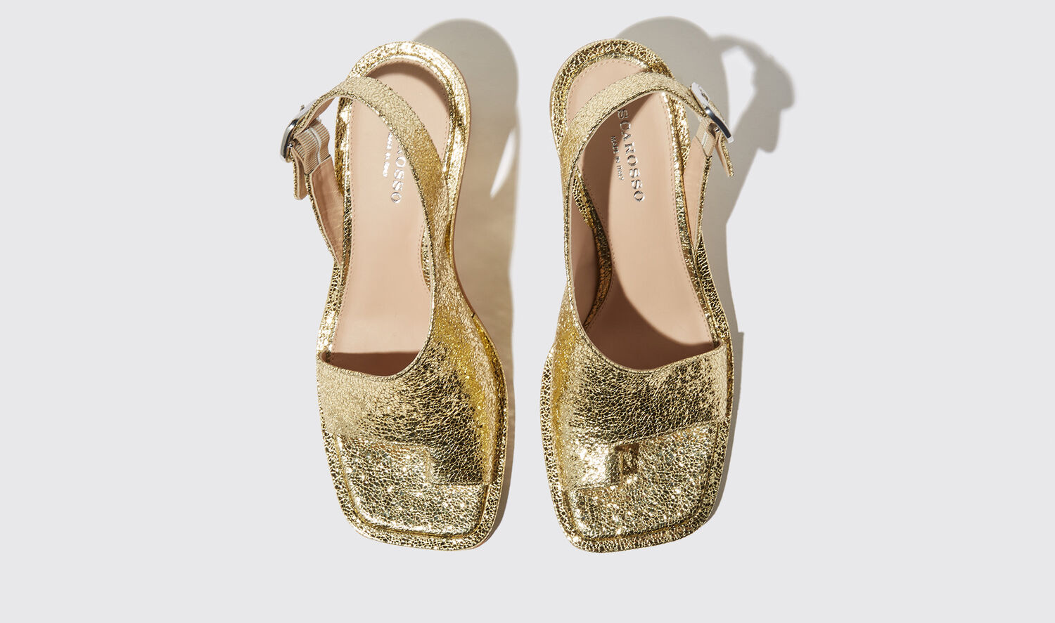 Shop Scarosso Jill Gold - Woman Sandals Gold In Gold - Calf Leather