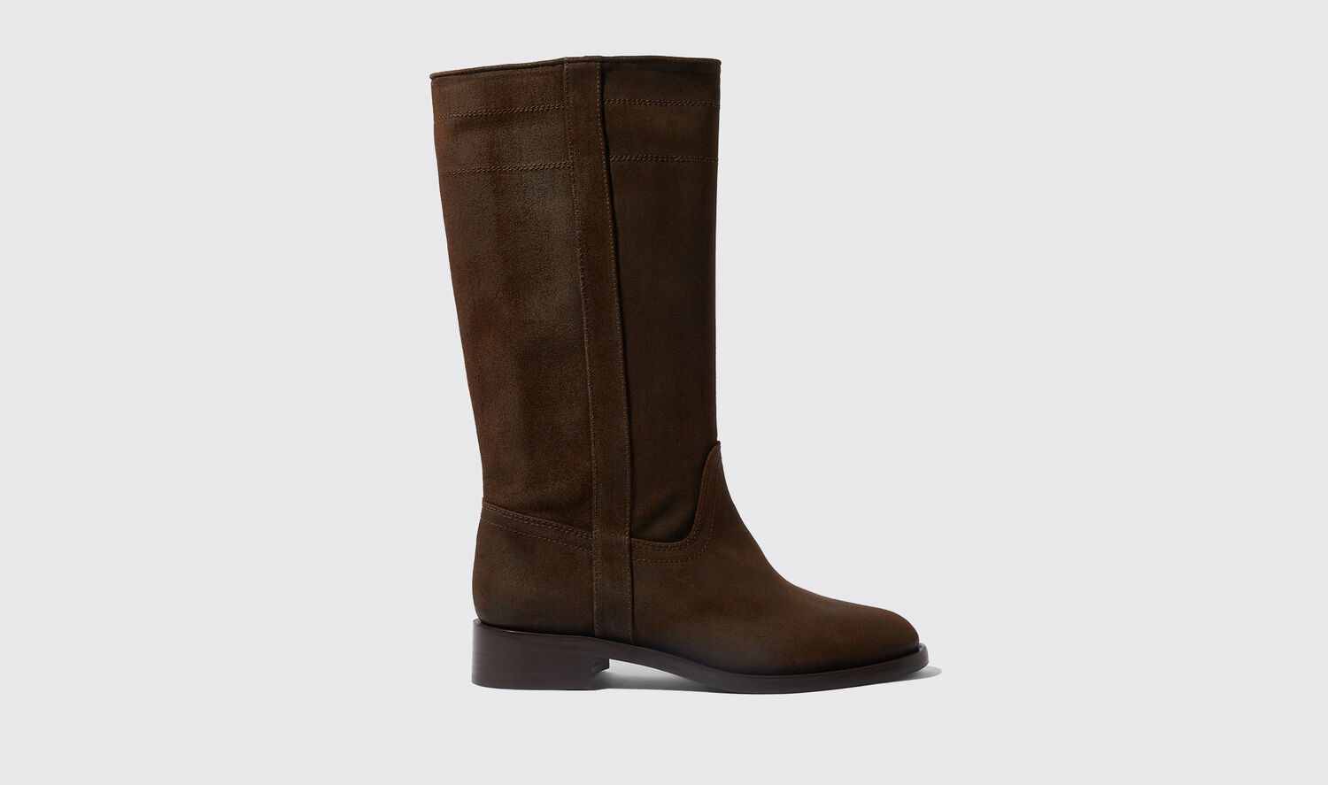 Scarosso Tess Western Boots In Brown - Suede