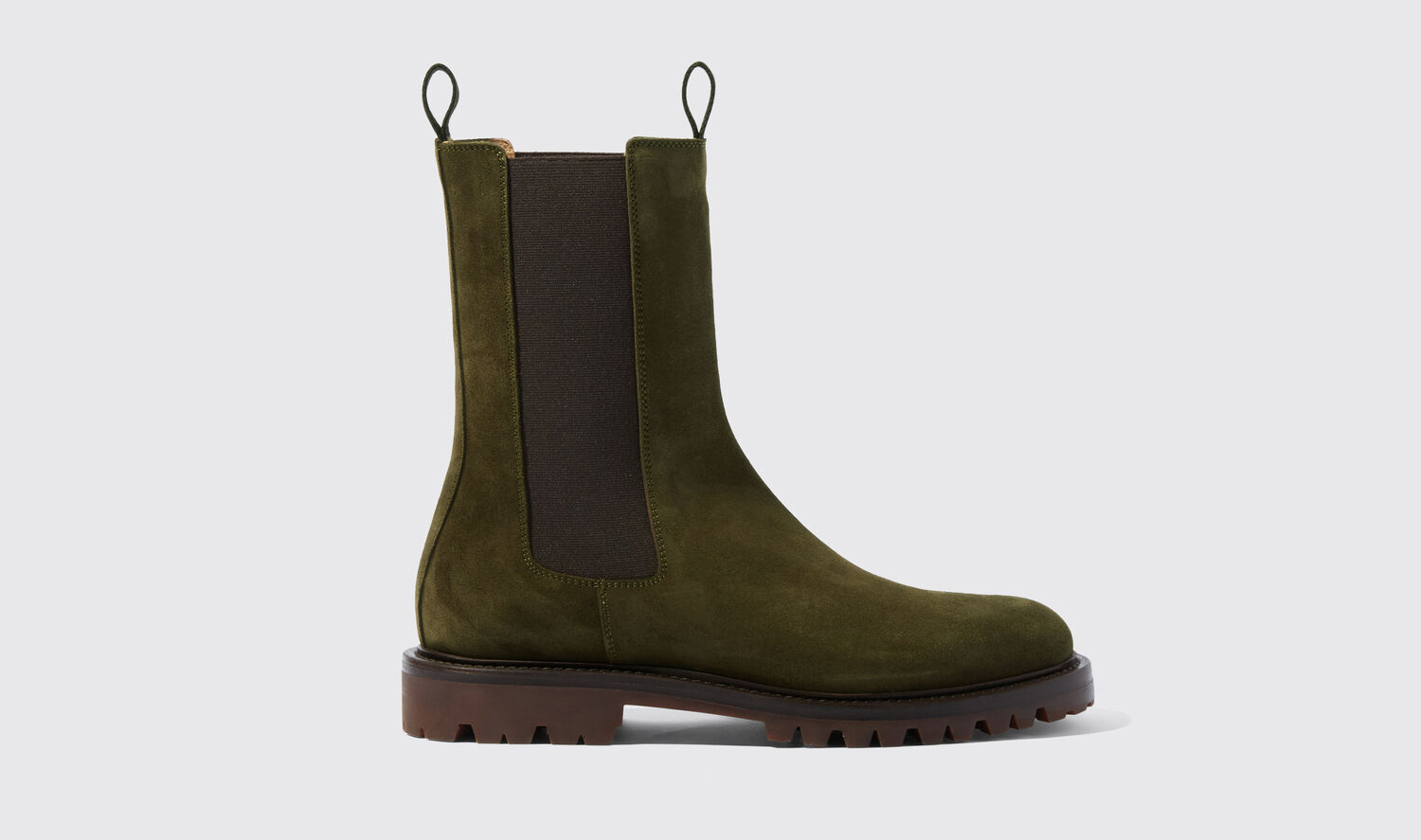 Scarosso Wooster Chelsea Boots In Green Suede