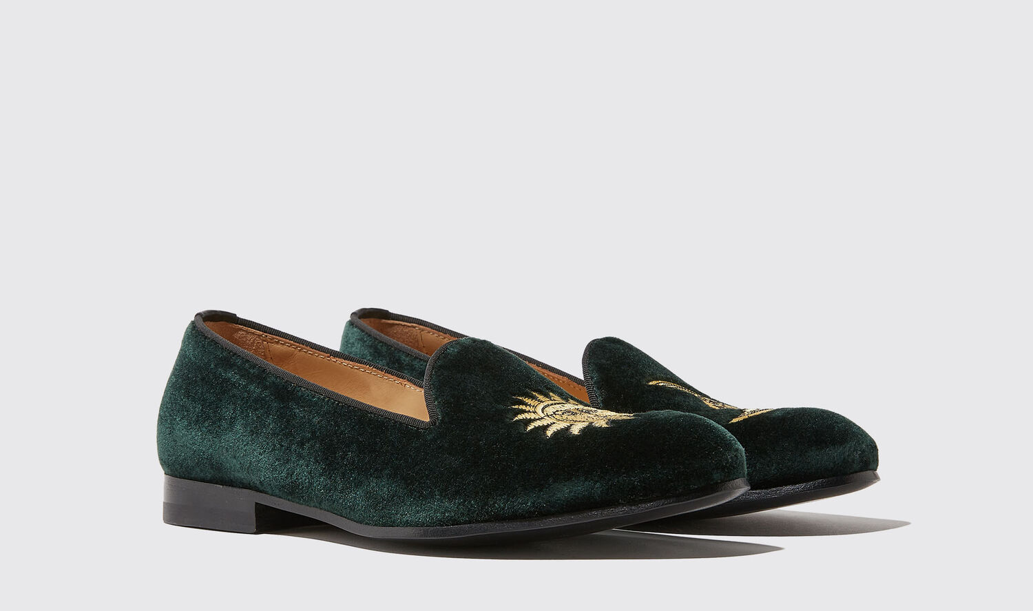 Shop Scarosso Jordan Green Velvet - Woman Loafers & Flats Green In Green - Velvet