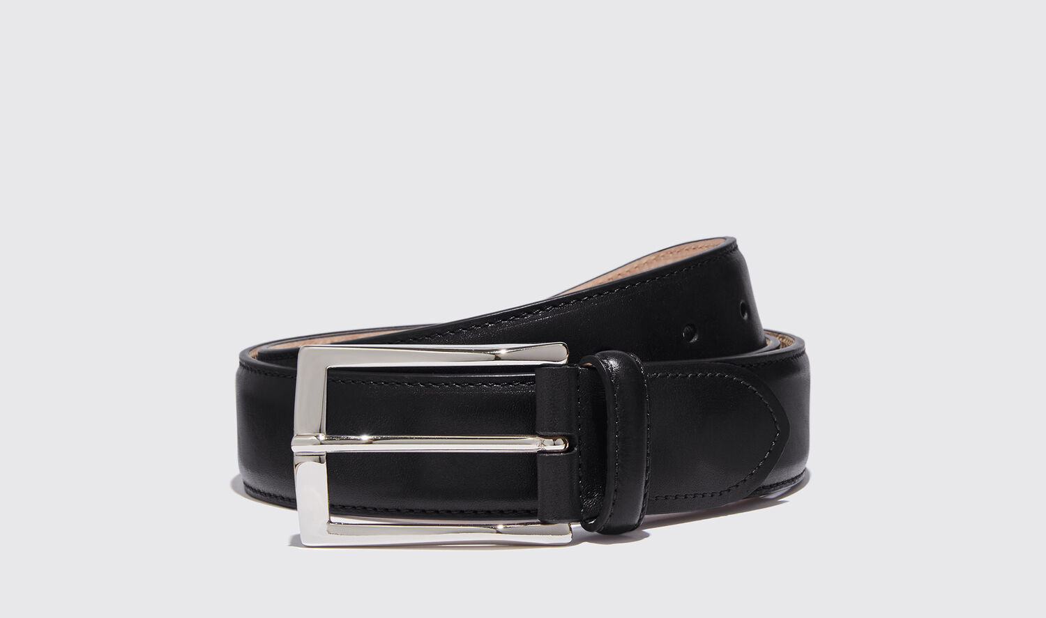 Scarosso Belts Cintura Nera Classica Calf Leather In Black Calf