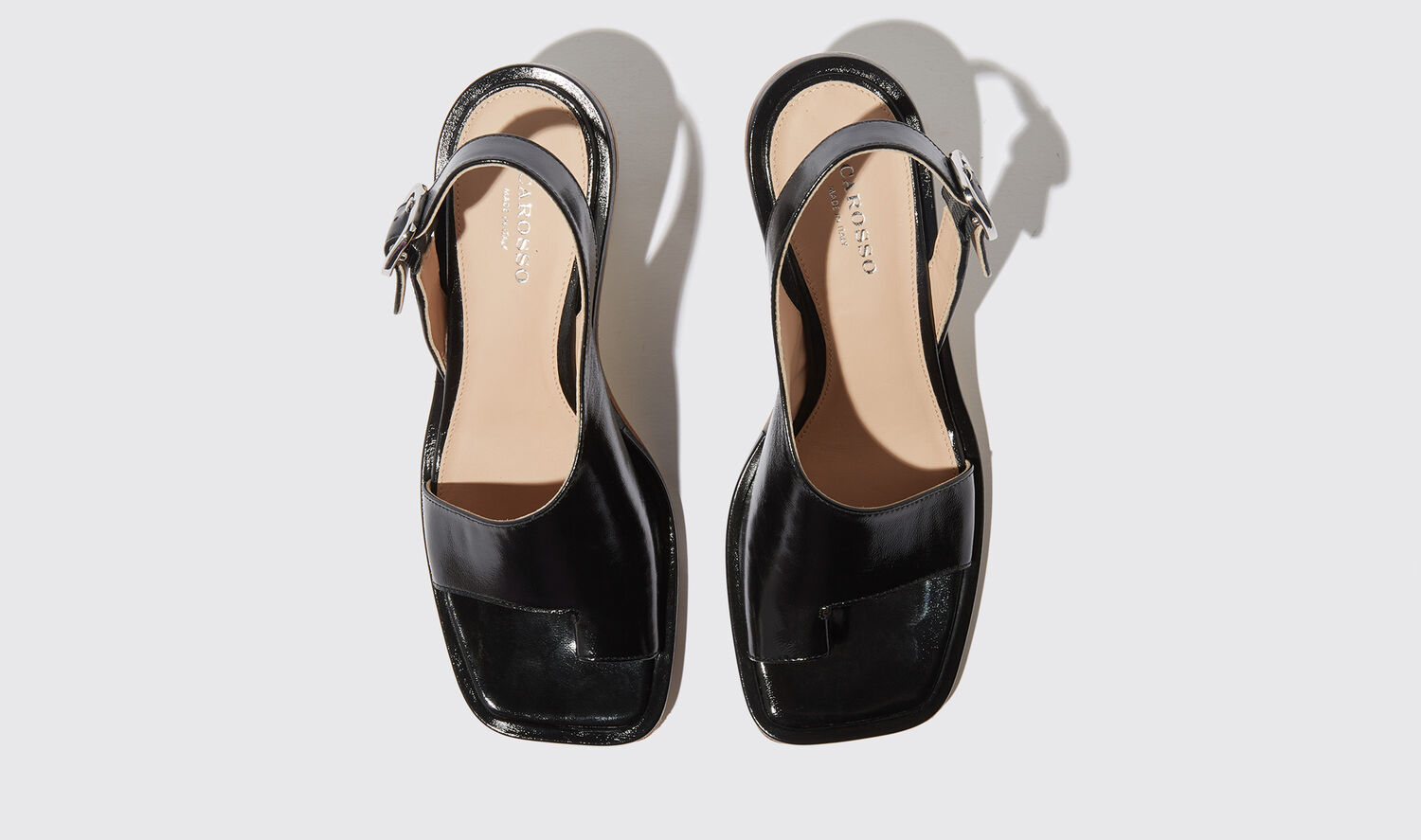 Shop Scarosso Jill Black Patent - Woman Sandals Black In Black - Patent Leather