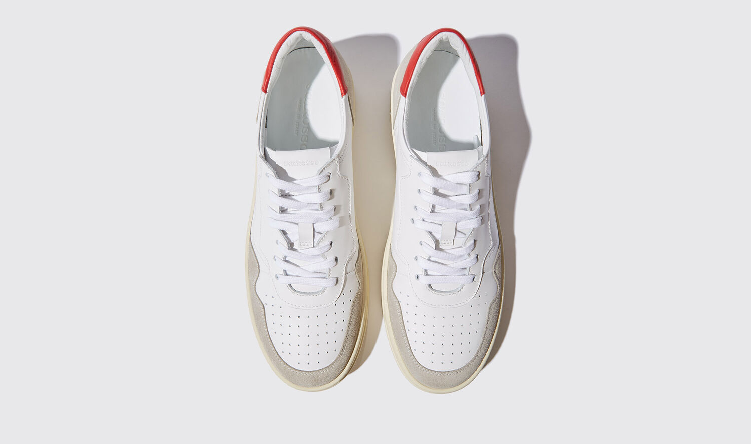 Shop Scarosso Alex Red Edit - Man Sneakers White/red In White/red - Calf