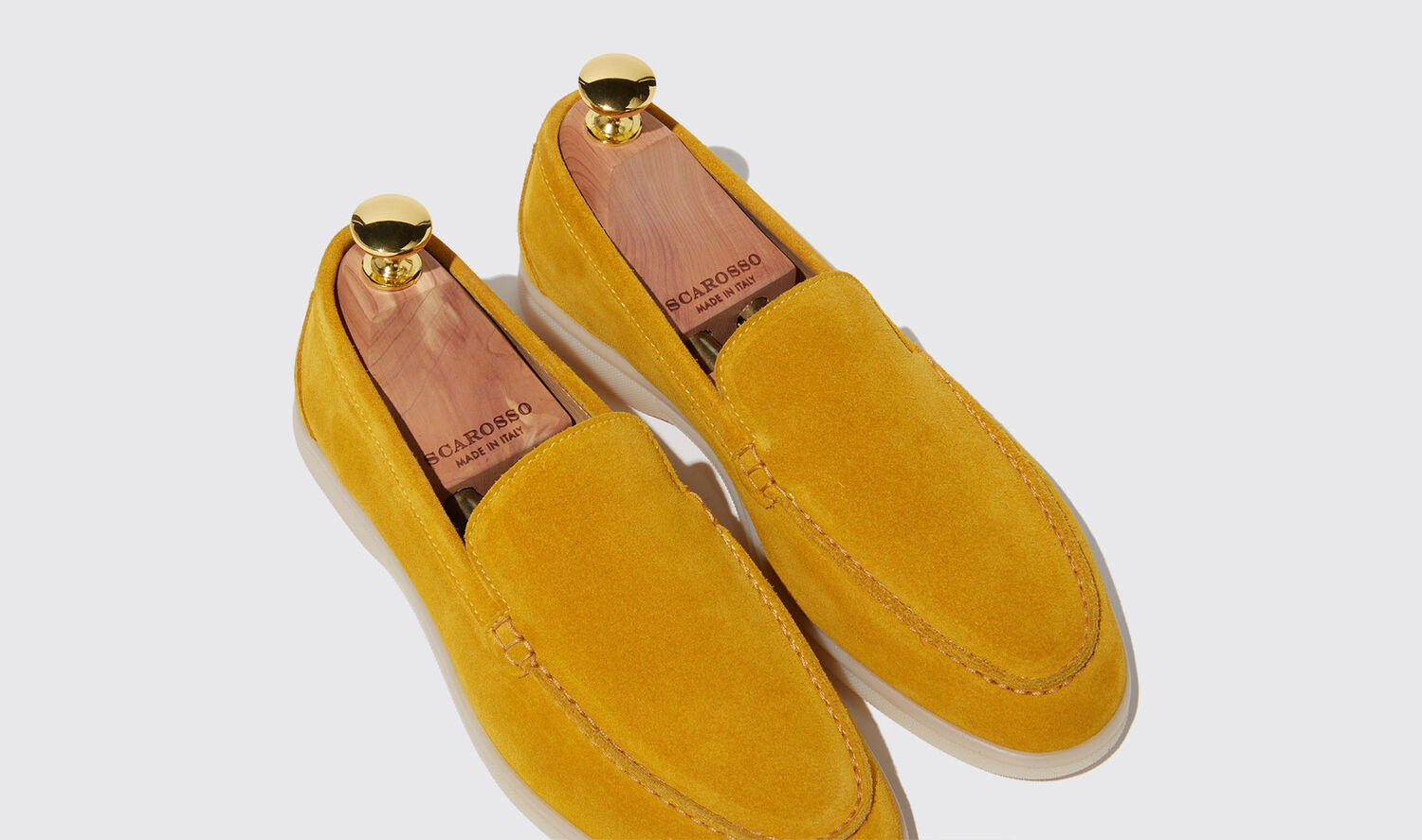 Shop Scarosso Ludovica Ocra Scamosciata - Woman Loafers Yellow In Yellow - Suede
