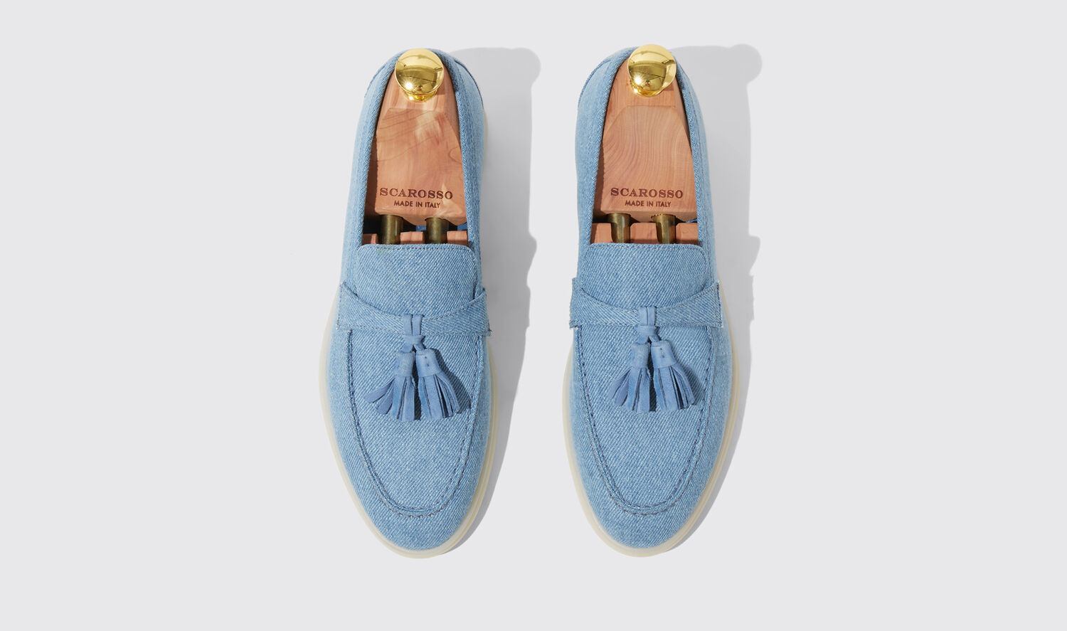 Shop Scarosso Leandra Azzurra Denim - Woman Loafers Light Blue In Light Blue - Denim
