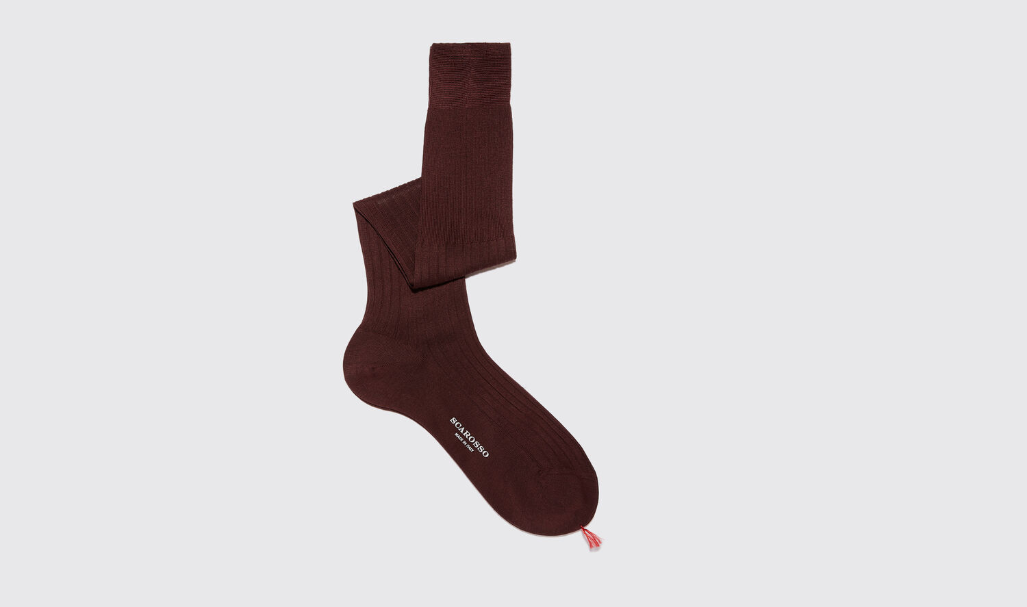 Scarosso Before They Go Burgundy Cotton Knee Socks Cotton In Burgundy - Cotton