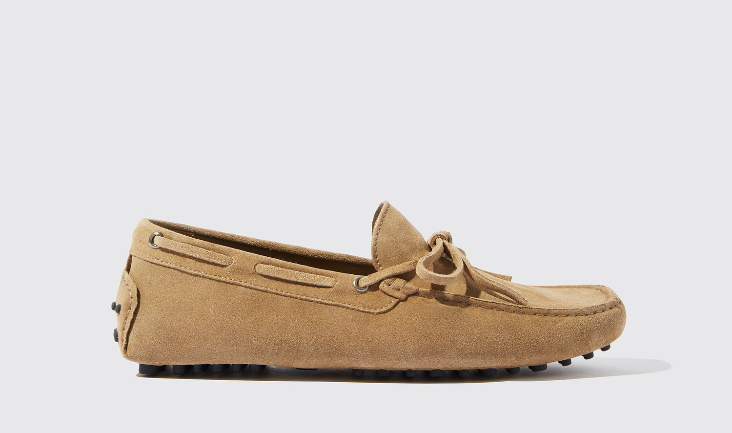 Scarosso Driving Shoes James Beige Suede Suede Leather In Beige - Suede